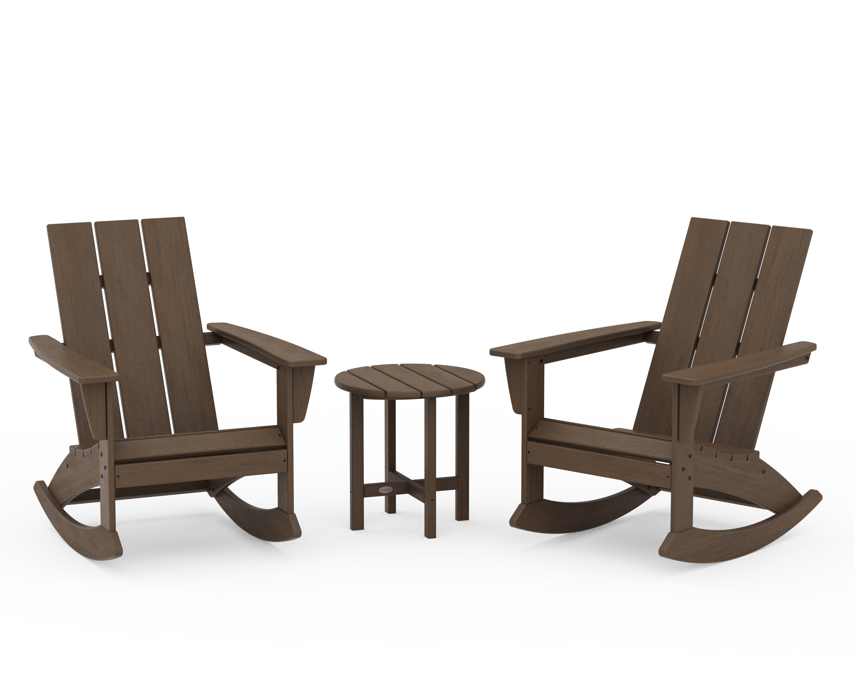 Modern 3-Piece Adirondack Rocking Chair Set in Kona