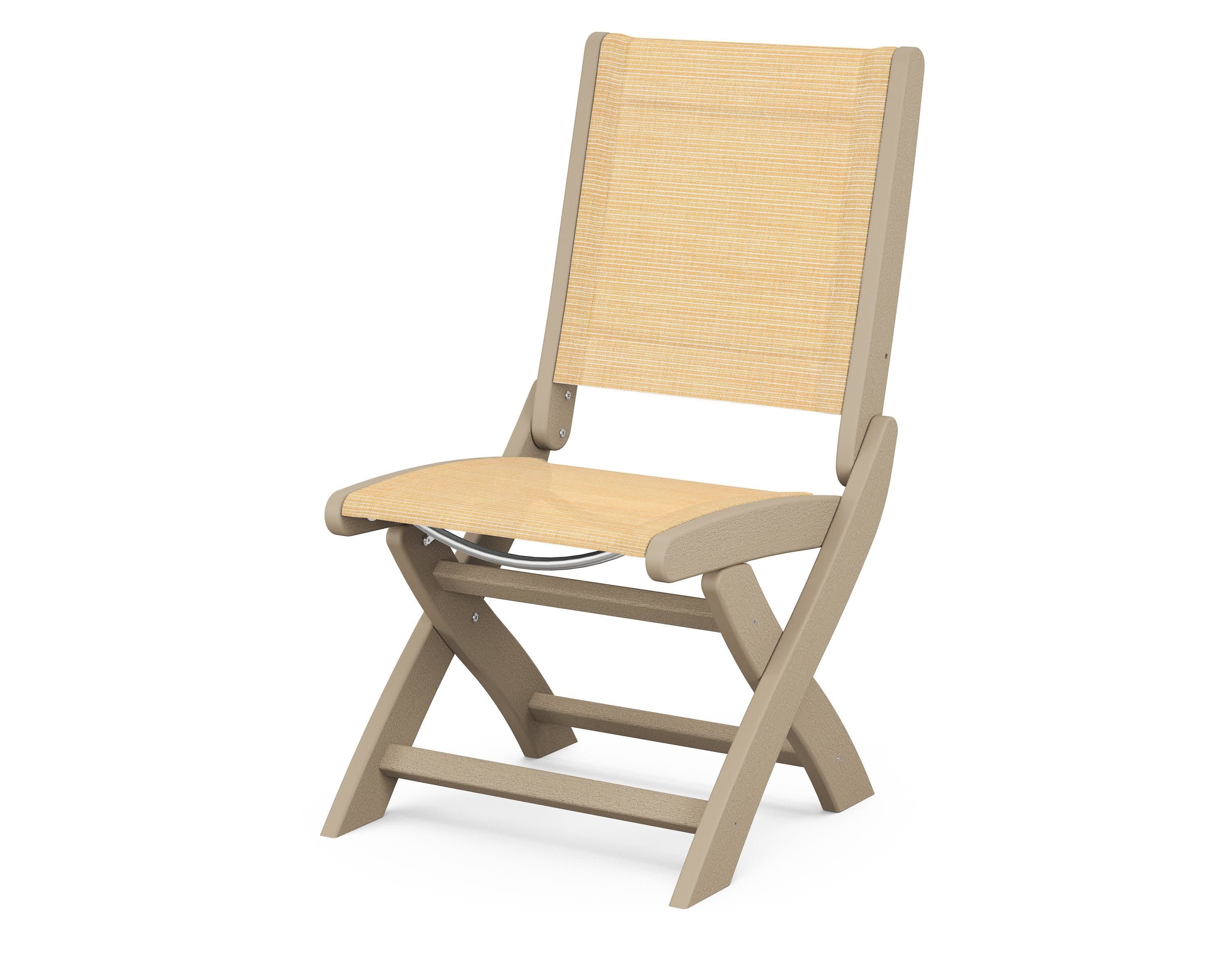 Coastal Folding Side Chair in Vintage Sahara / Dupioni Apricot Sling