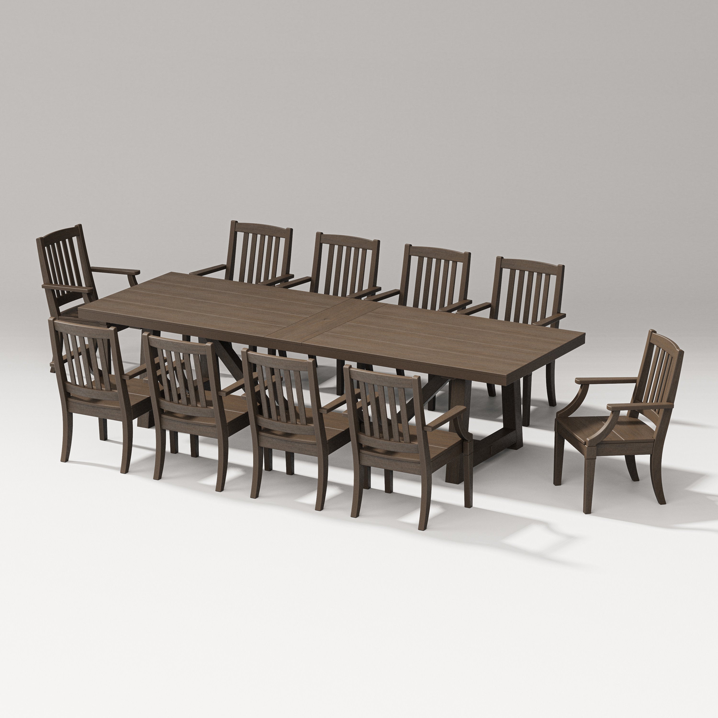 Estate 11-Piece A-Frame Table Dining Set in Kona
