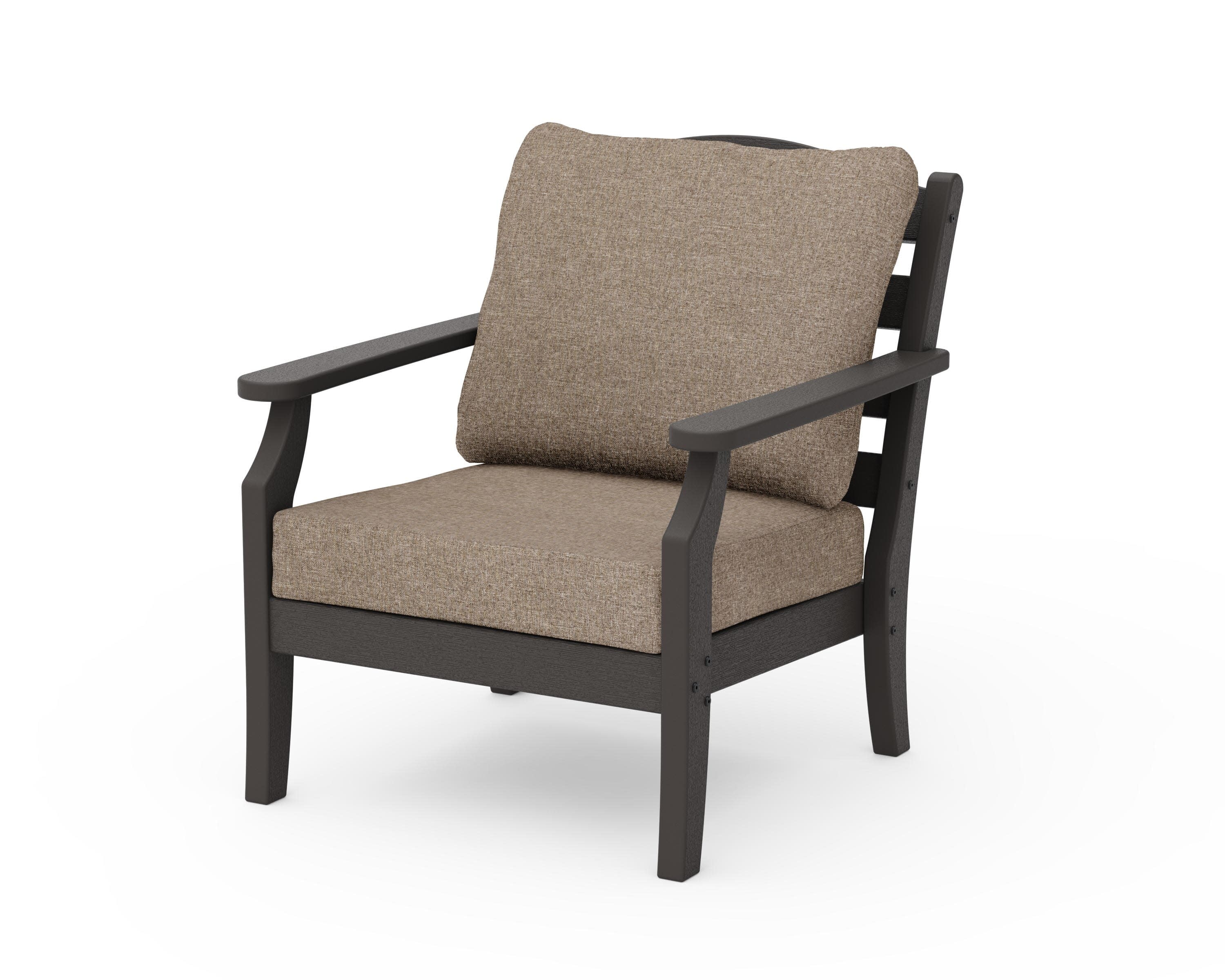 Savannah Deep Seating Chair in Vintage Coffee / Spiced Burlap