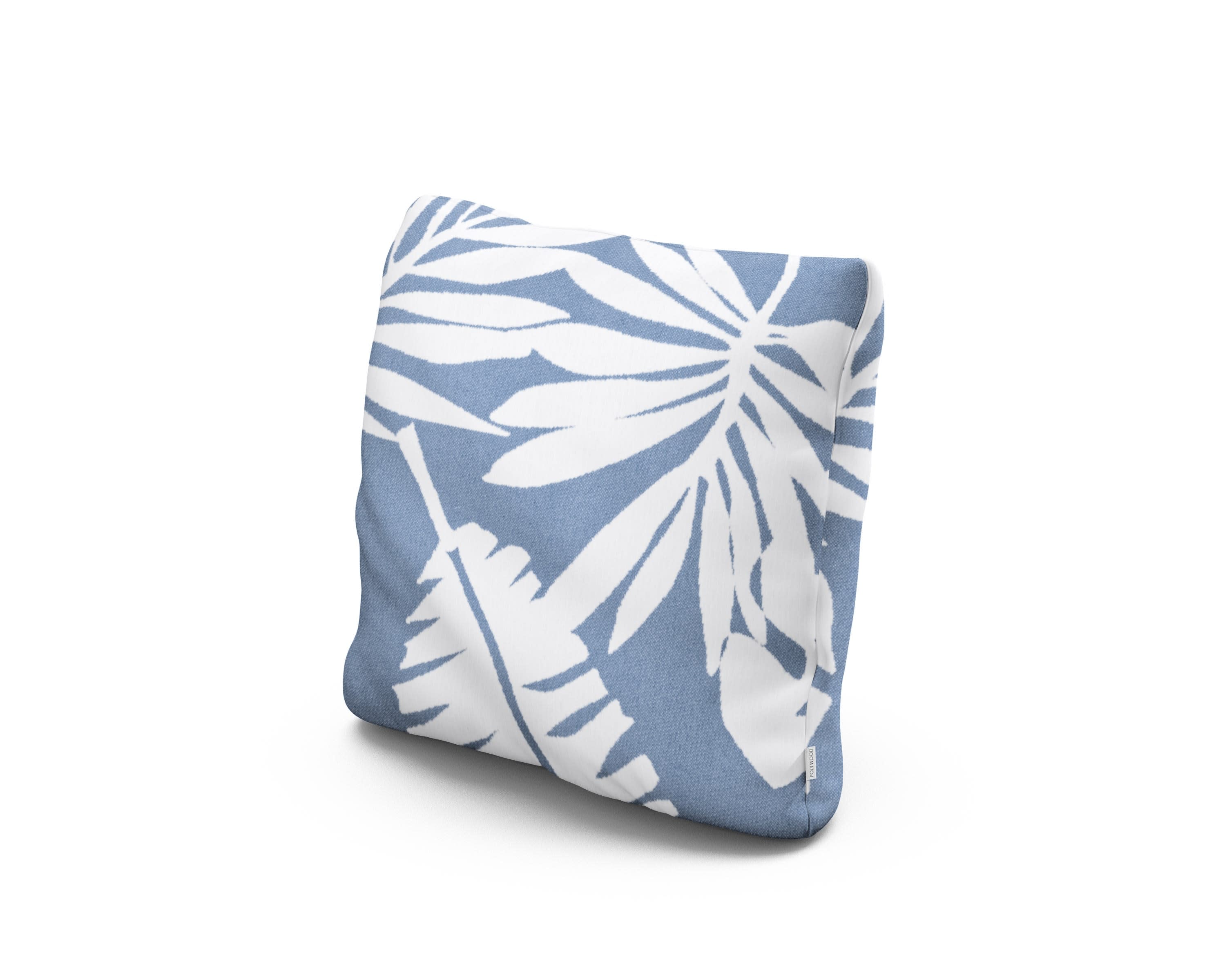 16" Outdoor Throw Pillow in Leaf Sky Blue