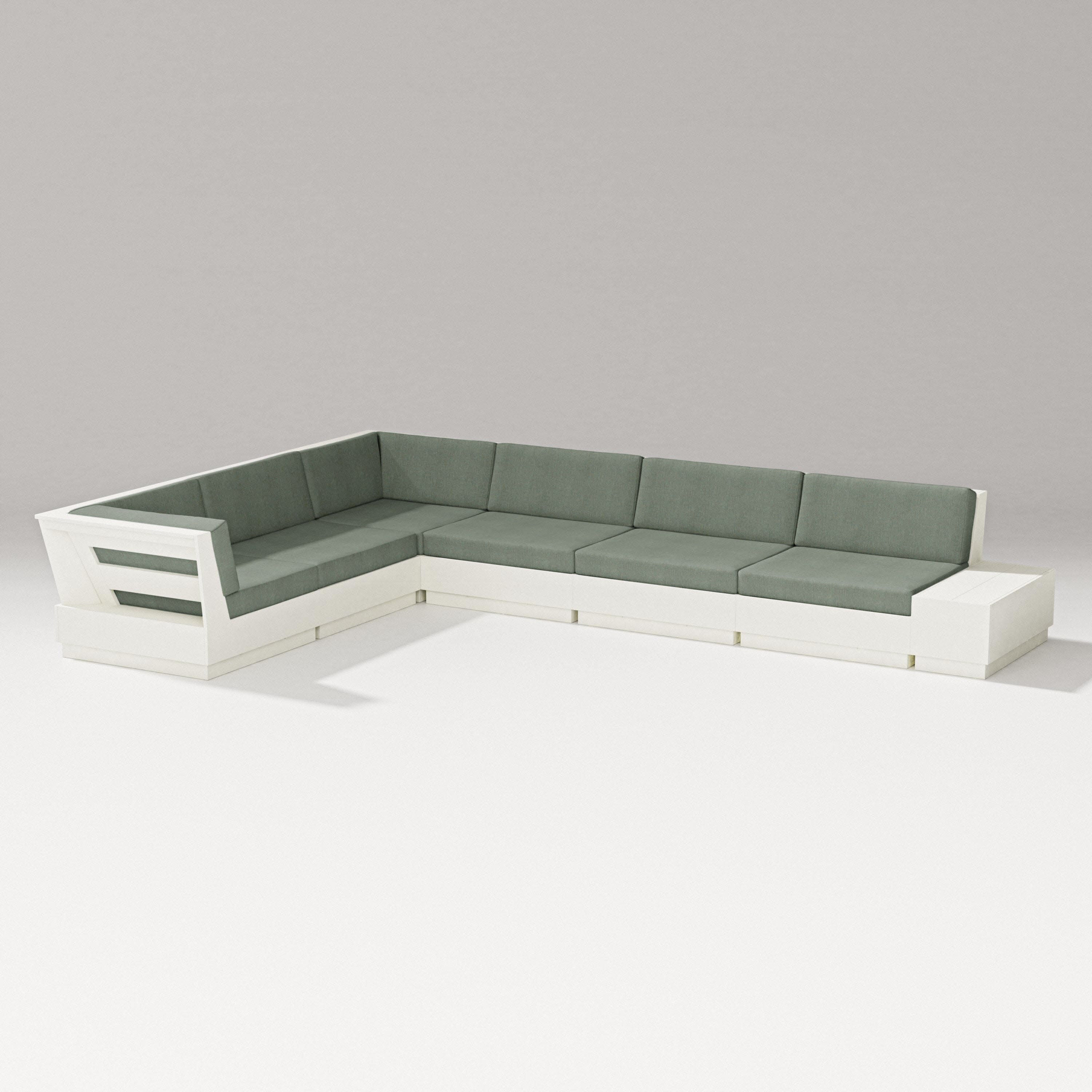 Elevate 7-Piece Corner Sectional in Vintage White / Cast Sage