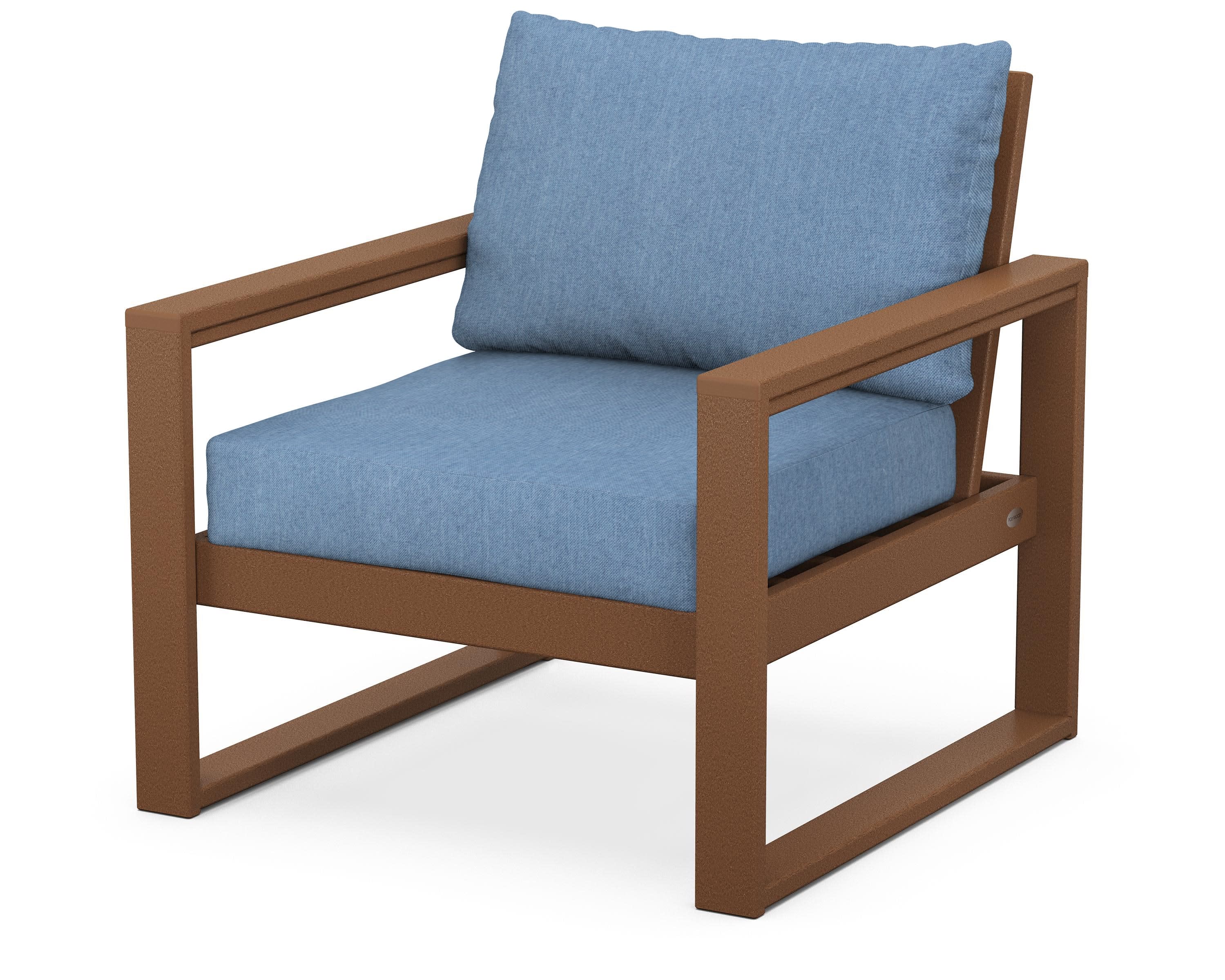 EDGE Club Chair in Teak / Sky Blue