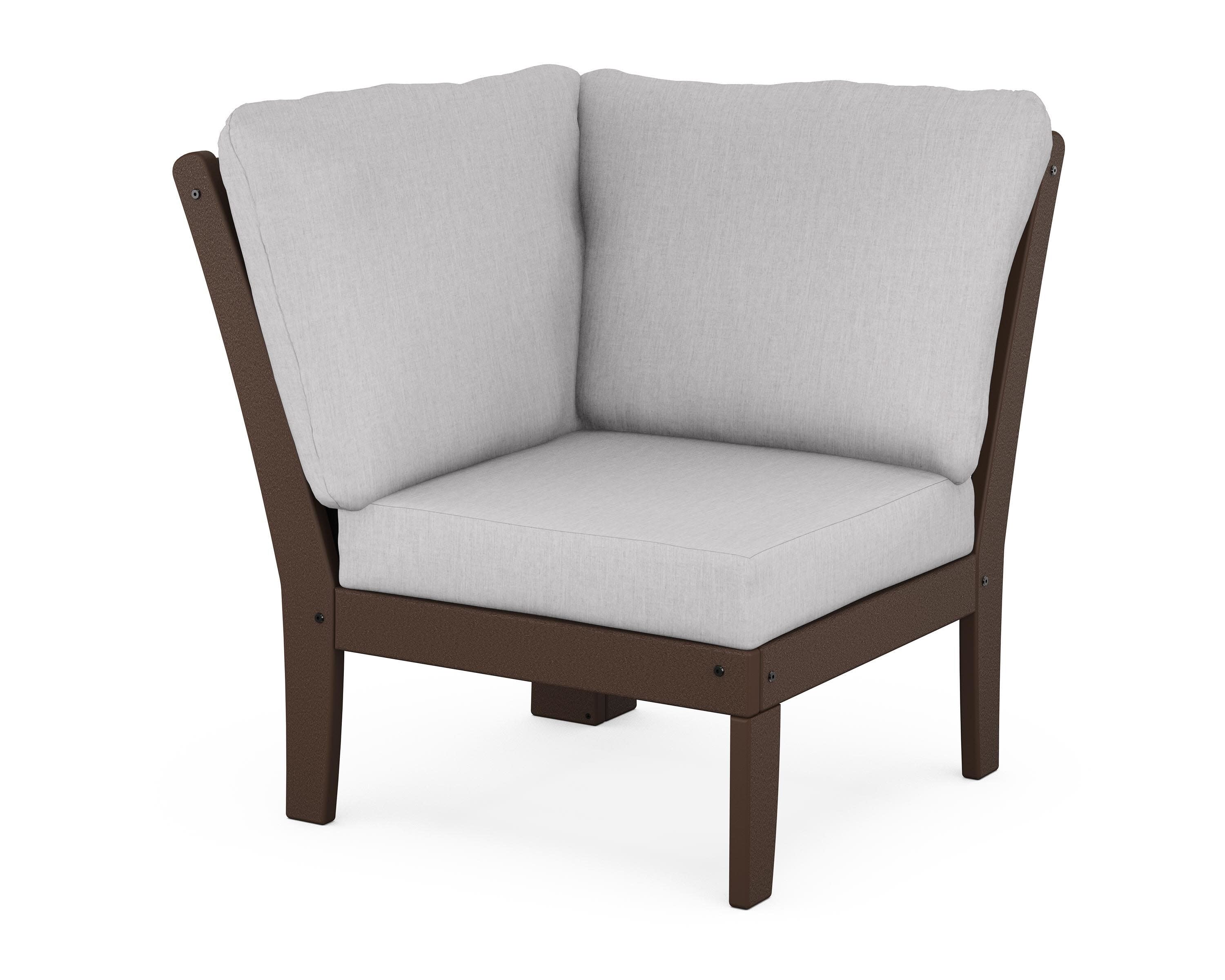 Braxton Modular Corner Chair in Mahogany / Granite
