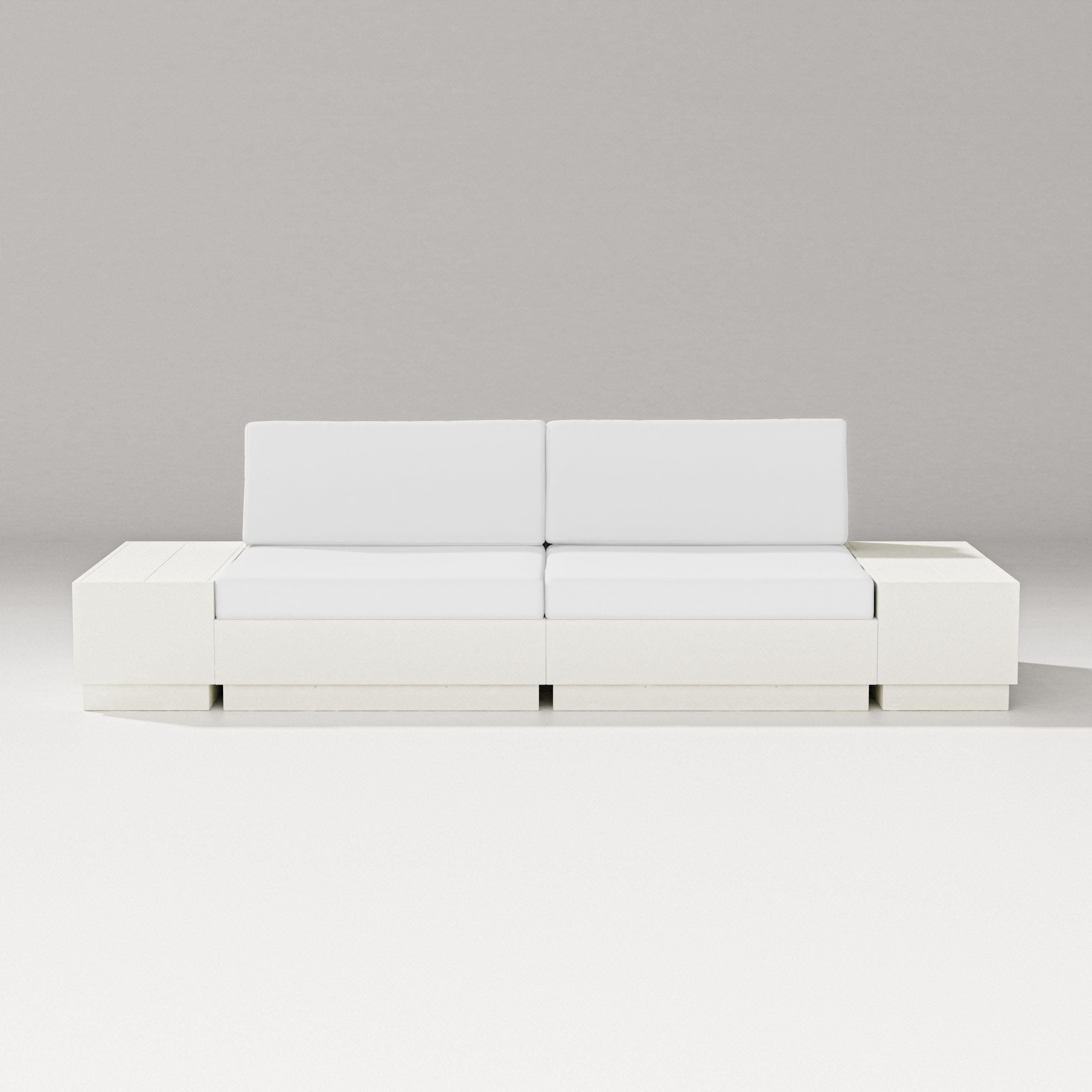 Elevate 4-Piece Loveseat Sectional in Vintage White / Natural