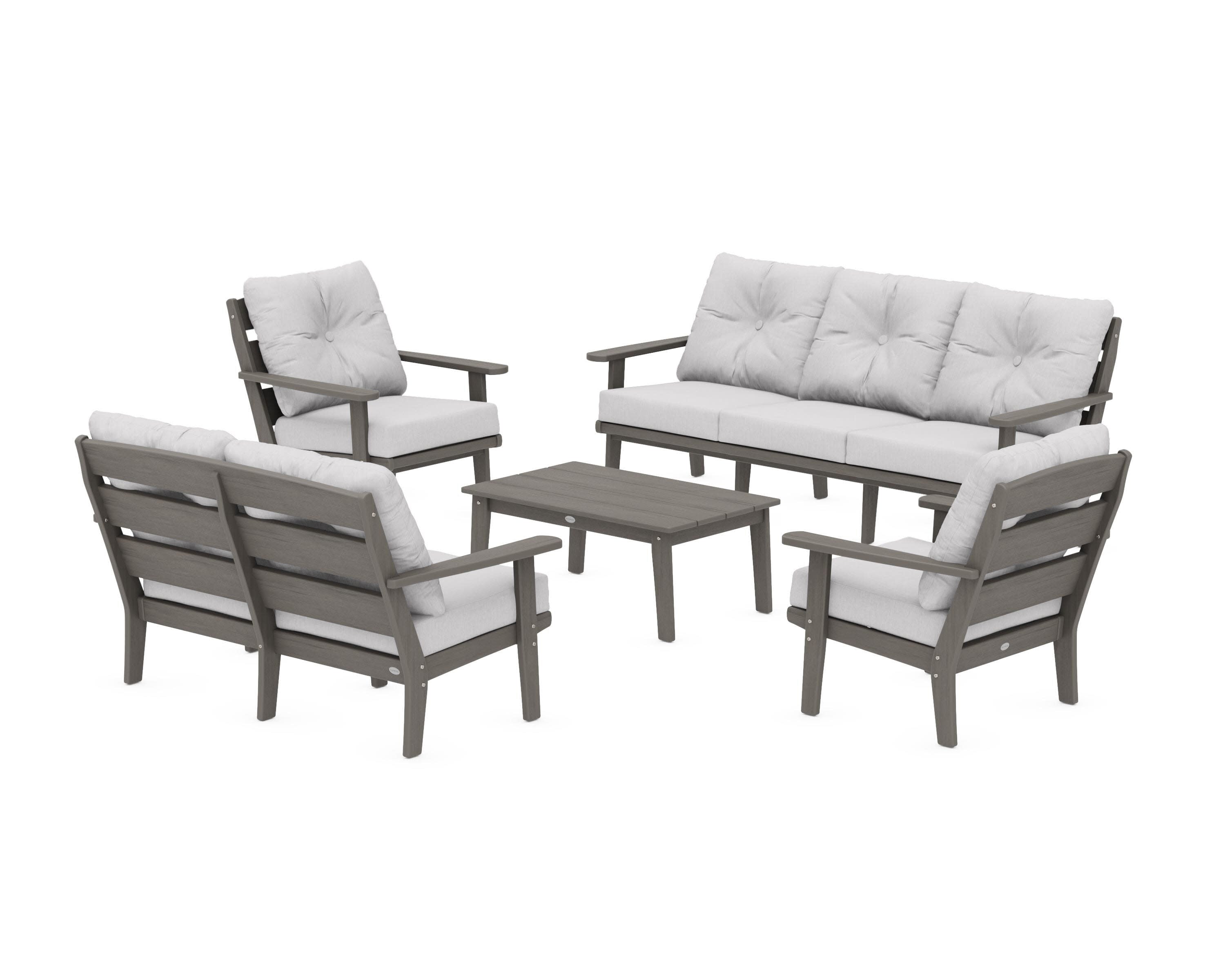 Lakeside 5-Piece Lounge Sofa Set in Driftwood / Granite