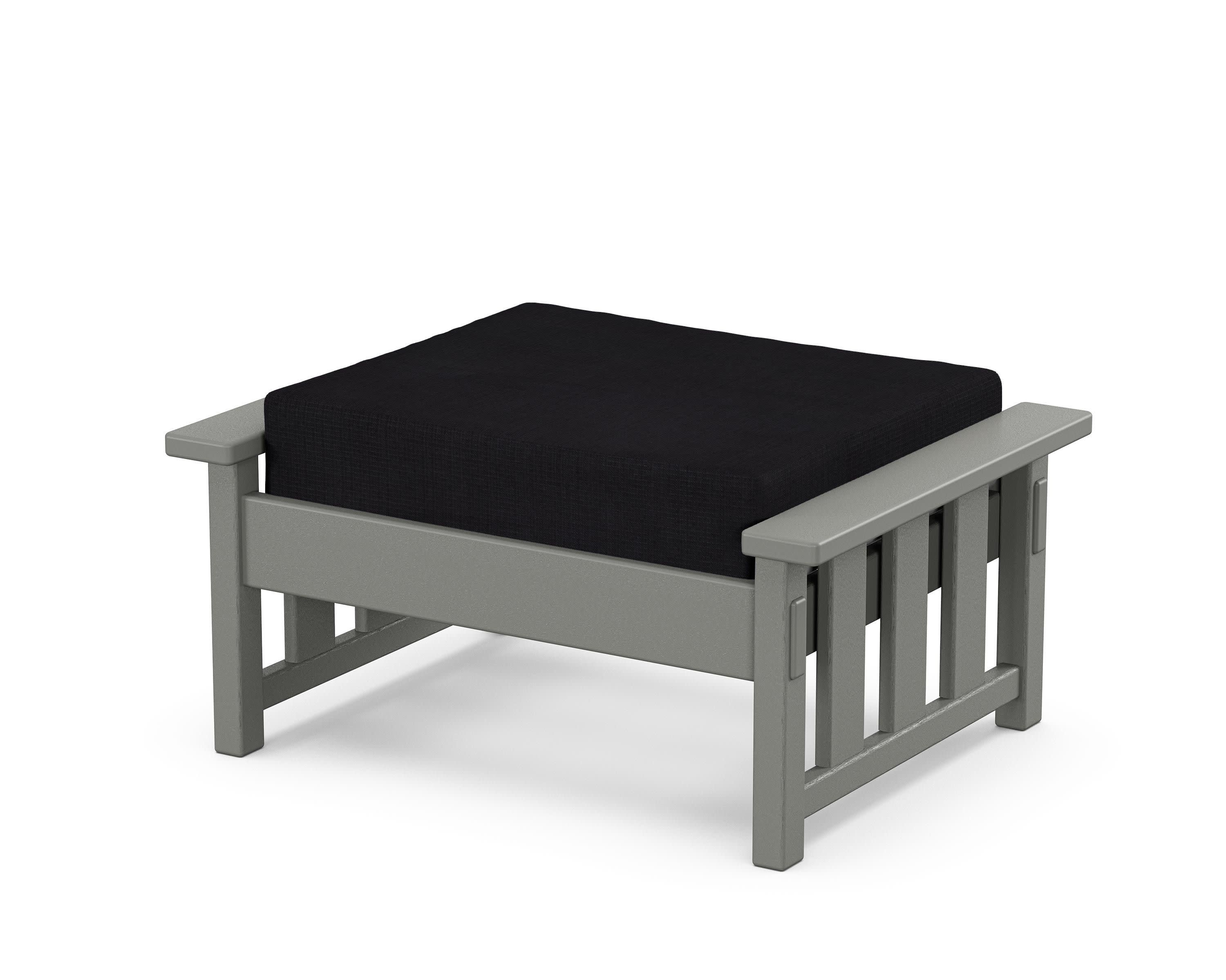 Acadia Deep Seating Ottoman in Slate Grey / Midnight Linen
