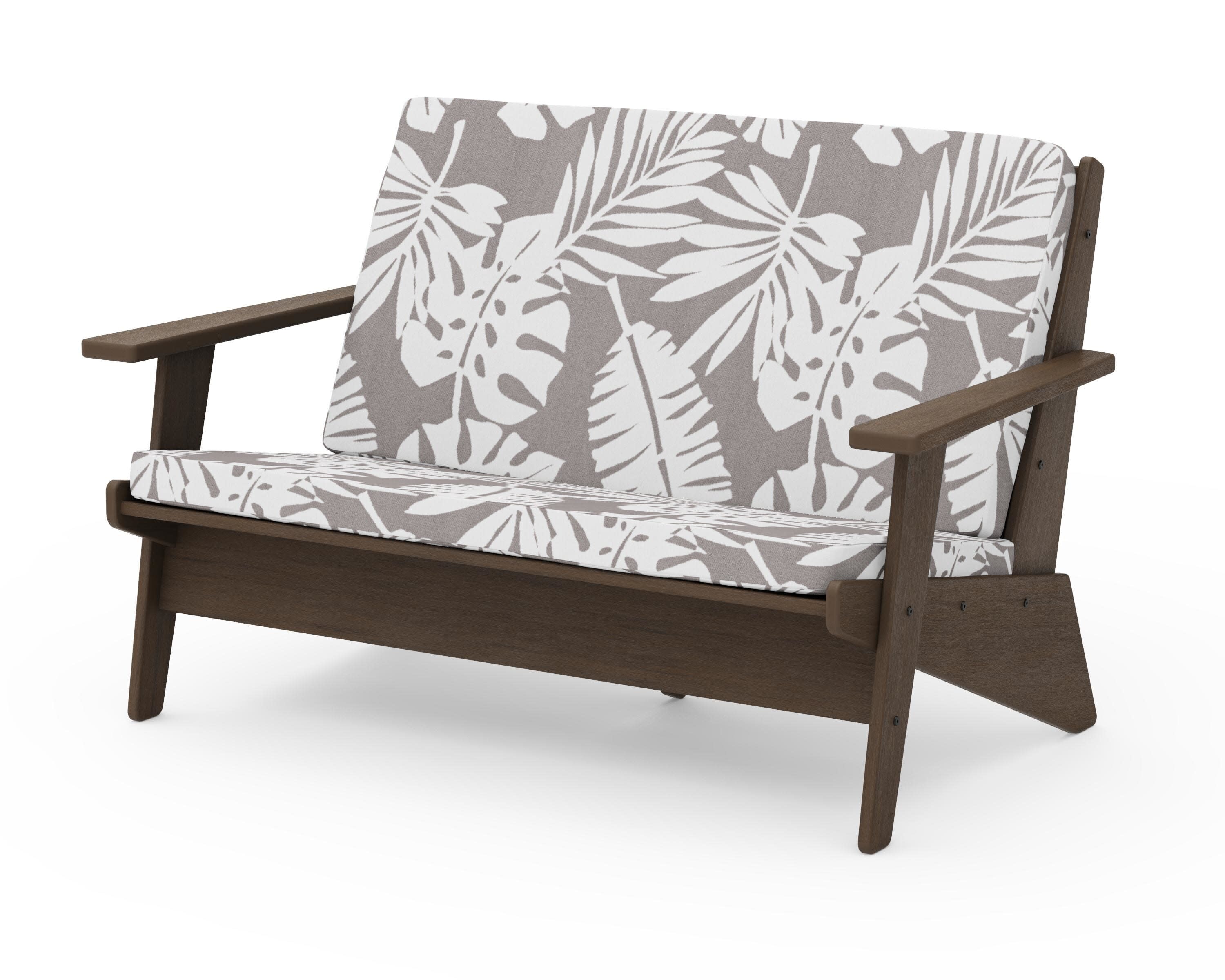 Riviera Modern Lounge Loveseat in Kona / Leaf Grey Mist