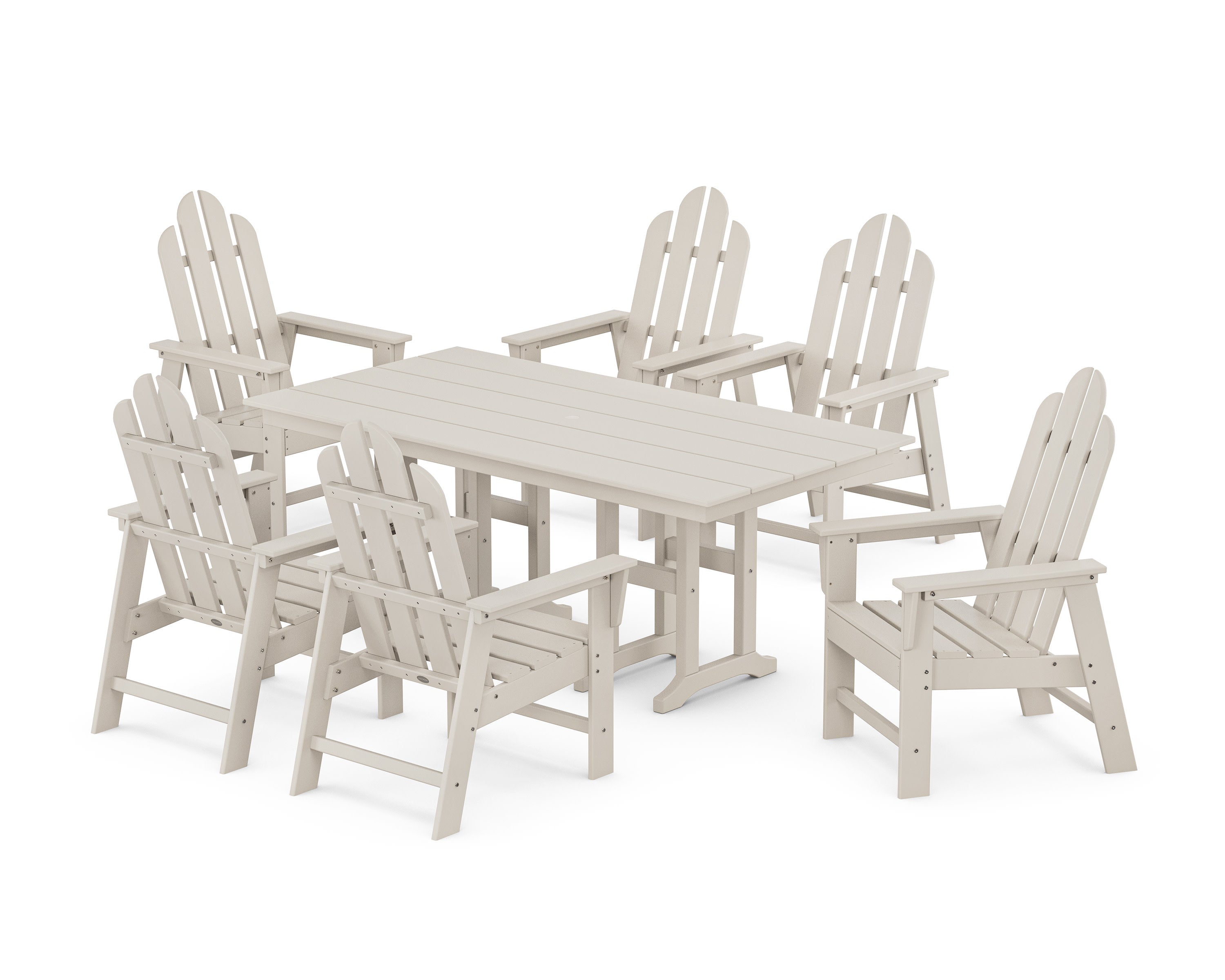 Long Island 7-Piece Farmhouse Dining Set in Sand