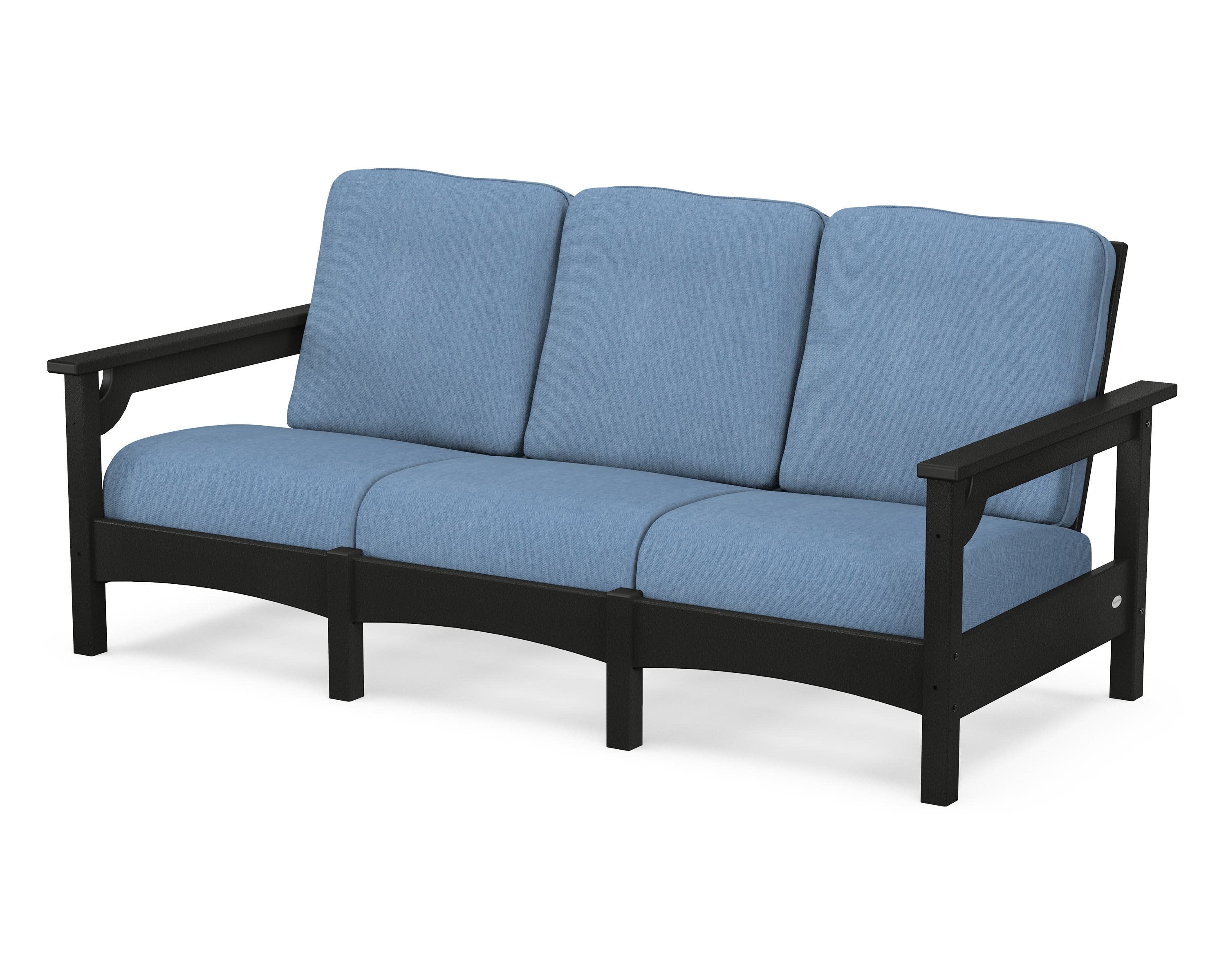Club Sofa in Black / Sky Blue
