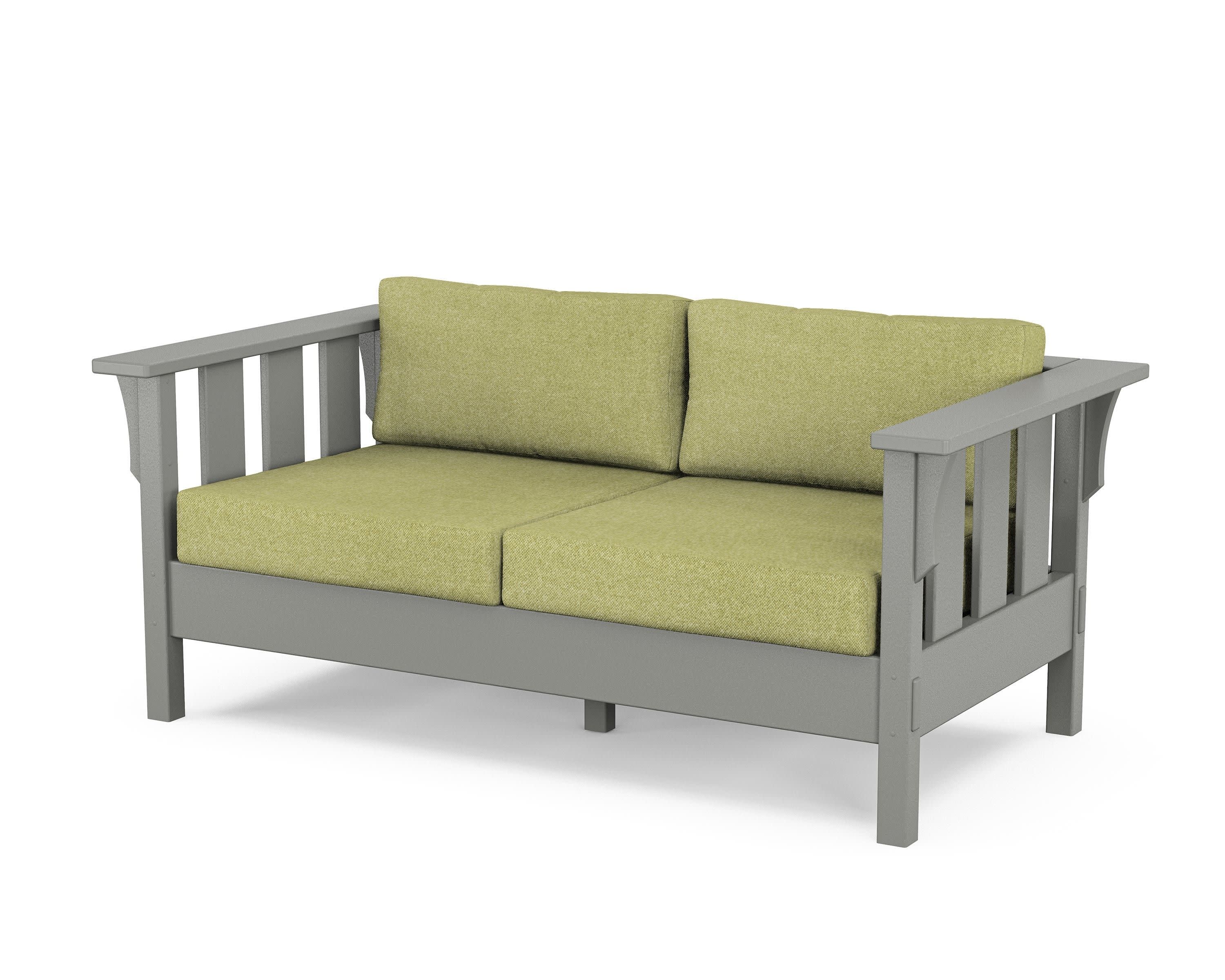 Acadia Deep Seating Loveseat in Slate Grey / Chartreuse Boucle