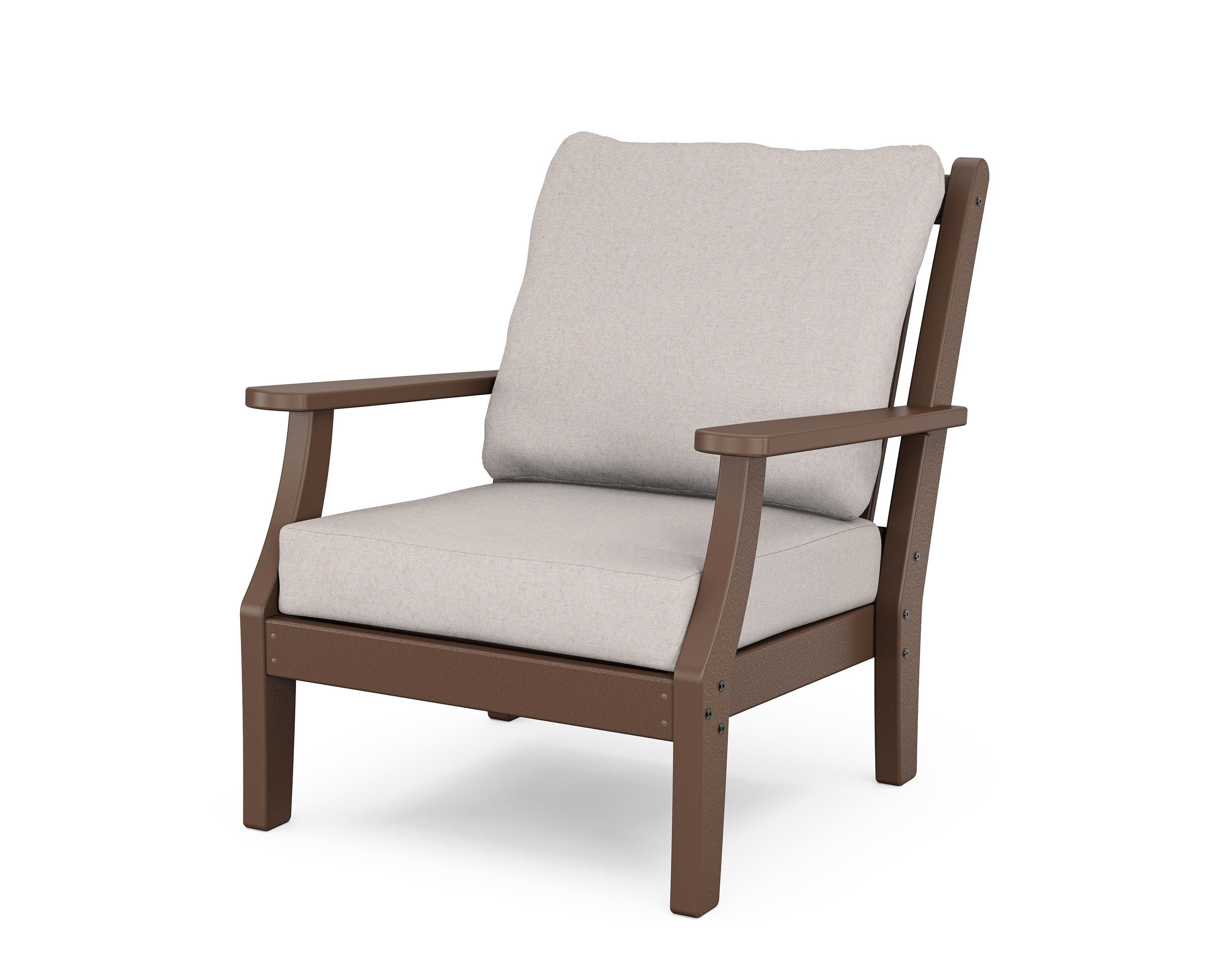 Wovendale Deep Seating Chair in Mahogany / Dune Burlap