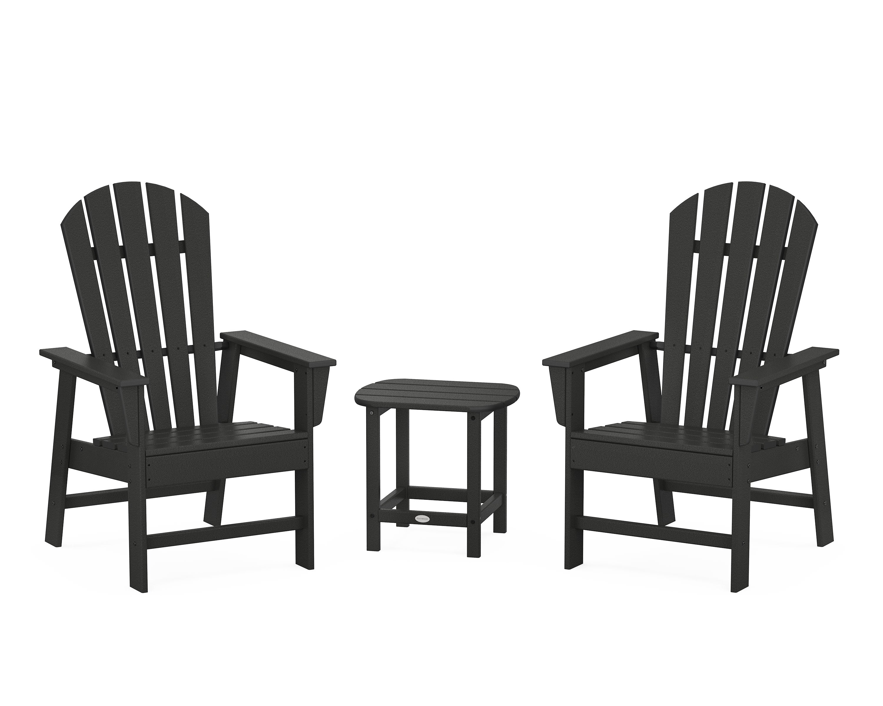 South Beach Casual Chair 3-Piece Set with 18" South Beach Side Table in Black