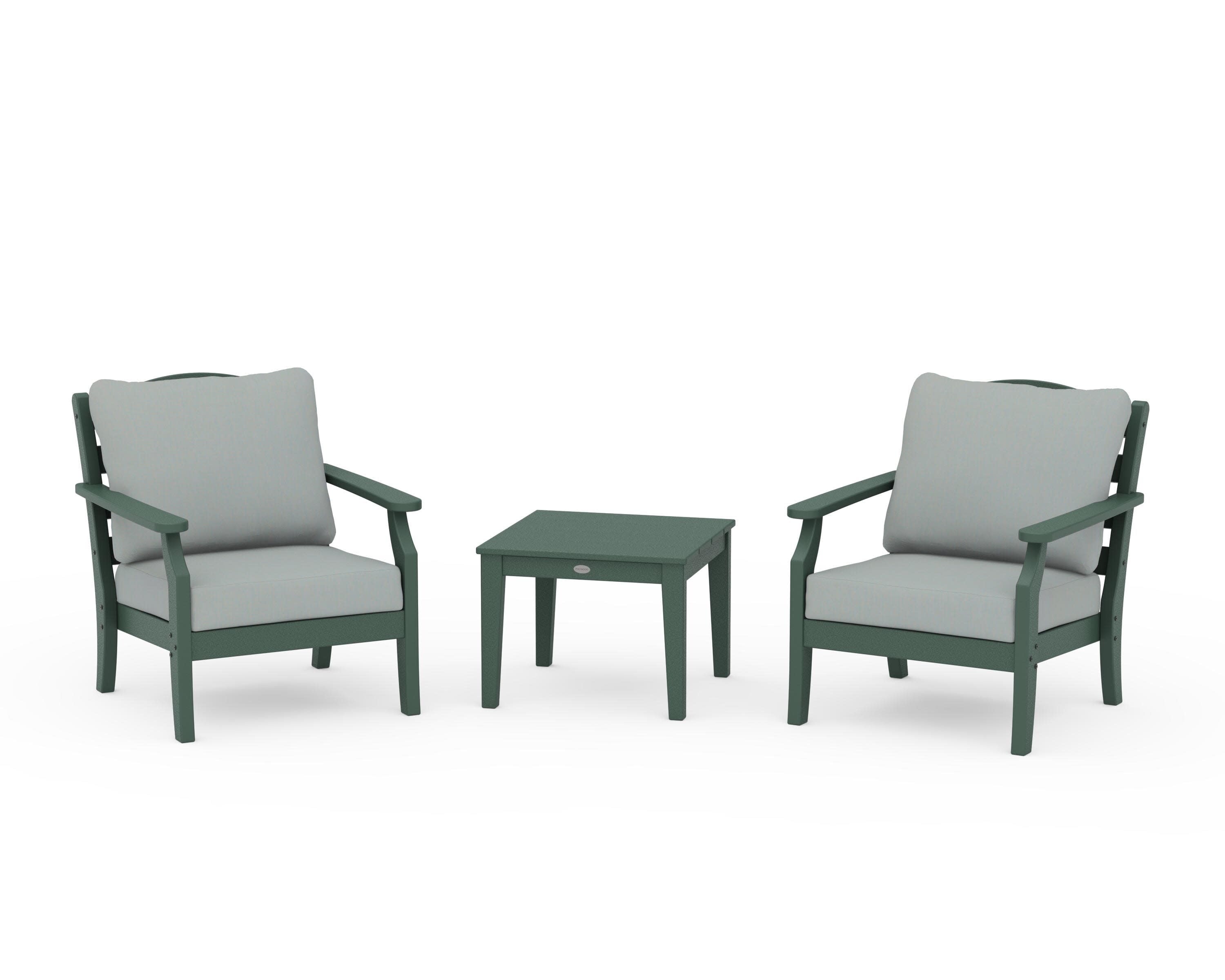 Savannah 3-Piece Deep Seating Set in Green / Spa