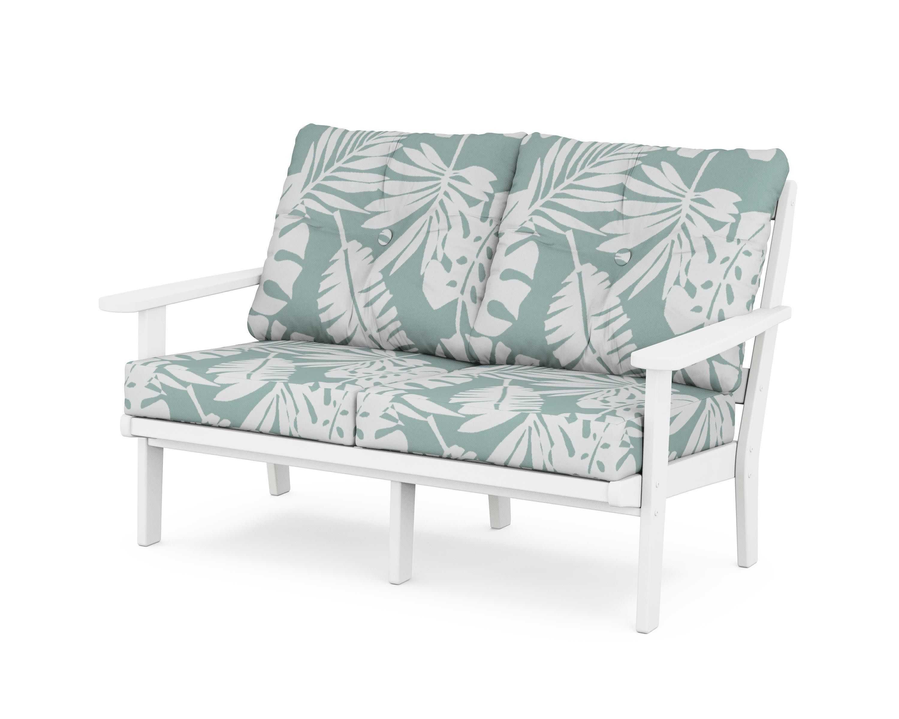 Mission Deep SeatingLoveseat in White / Leaf Glacier Spa