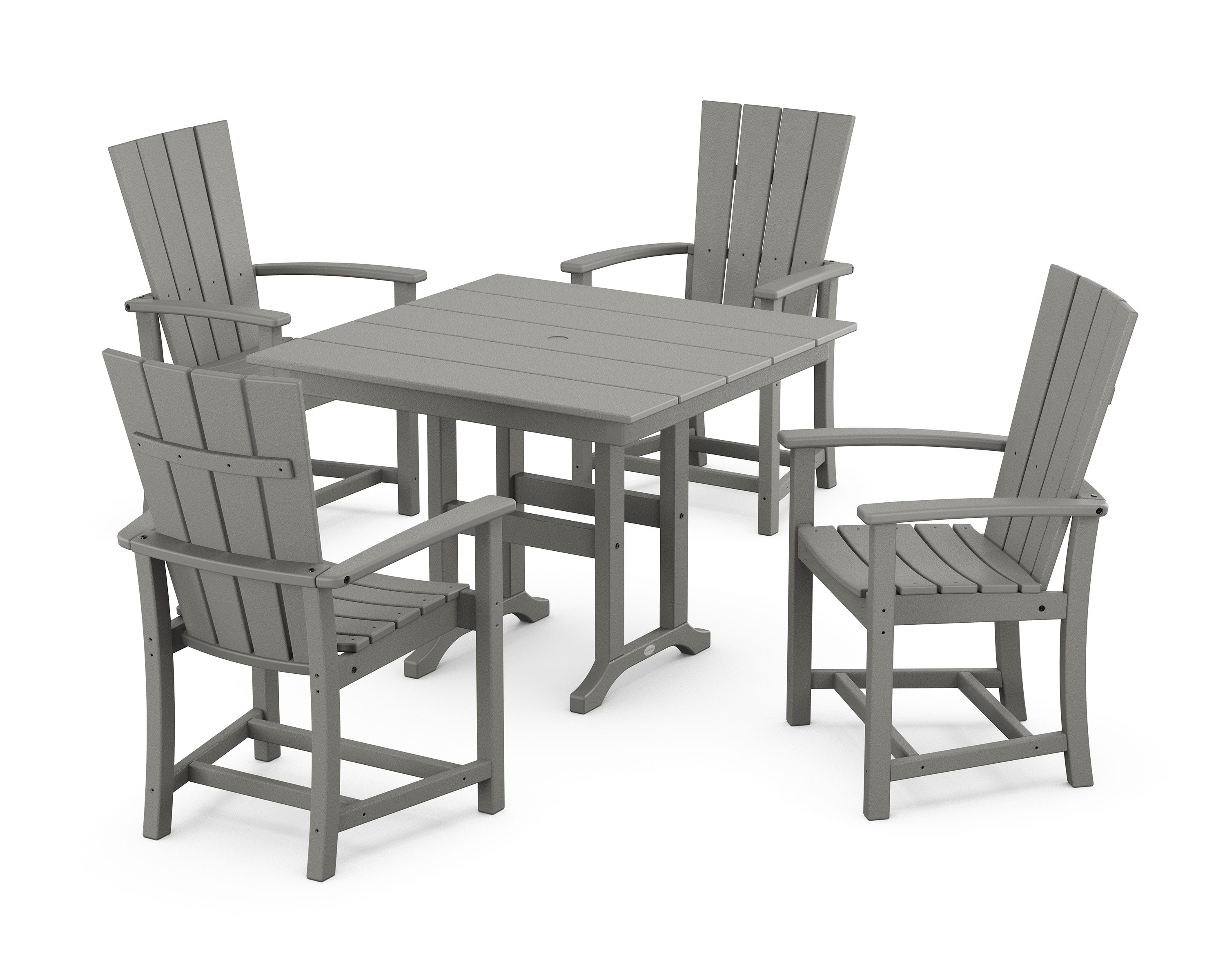 Quattro 5-Piece Farmhouse Dining Set in Slate Grey