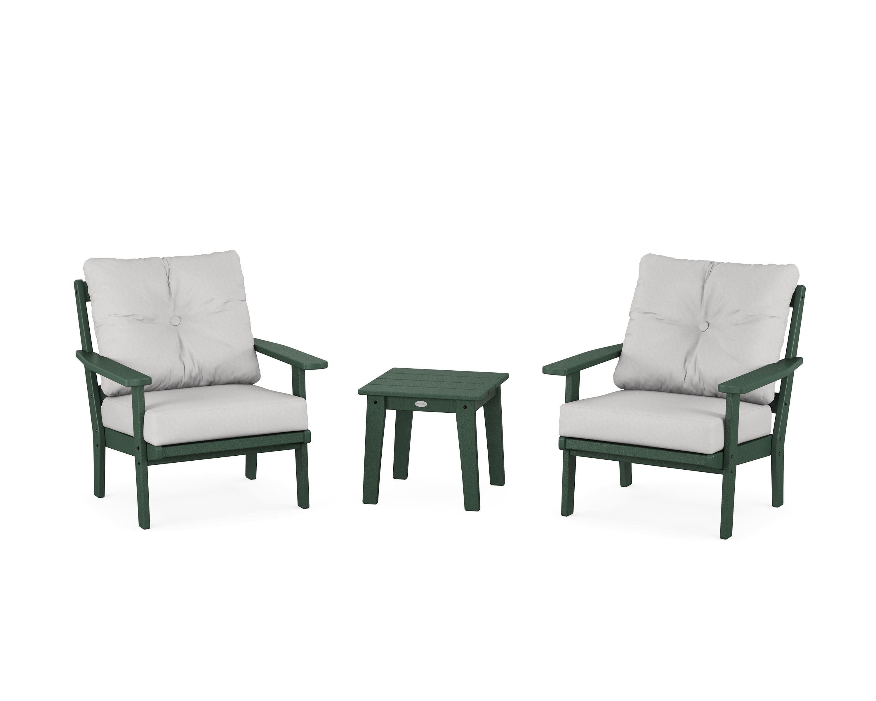 Prairie 3-Piece Deep Seating Set in Green / Diamond in the Rough