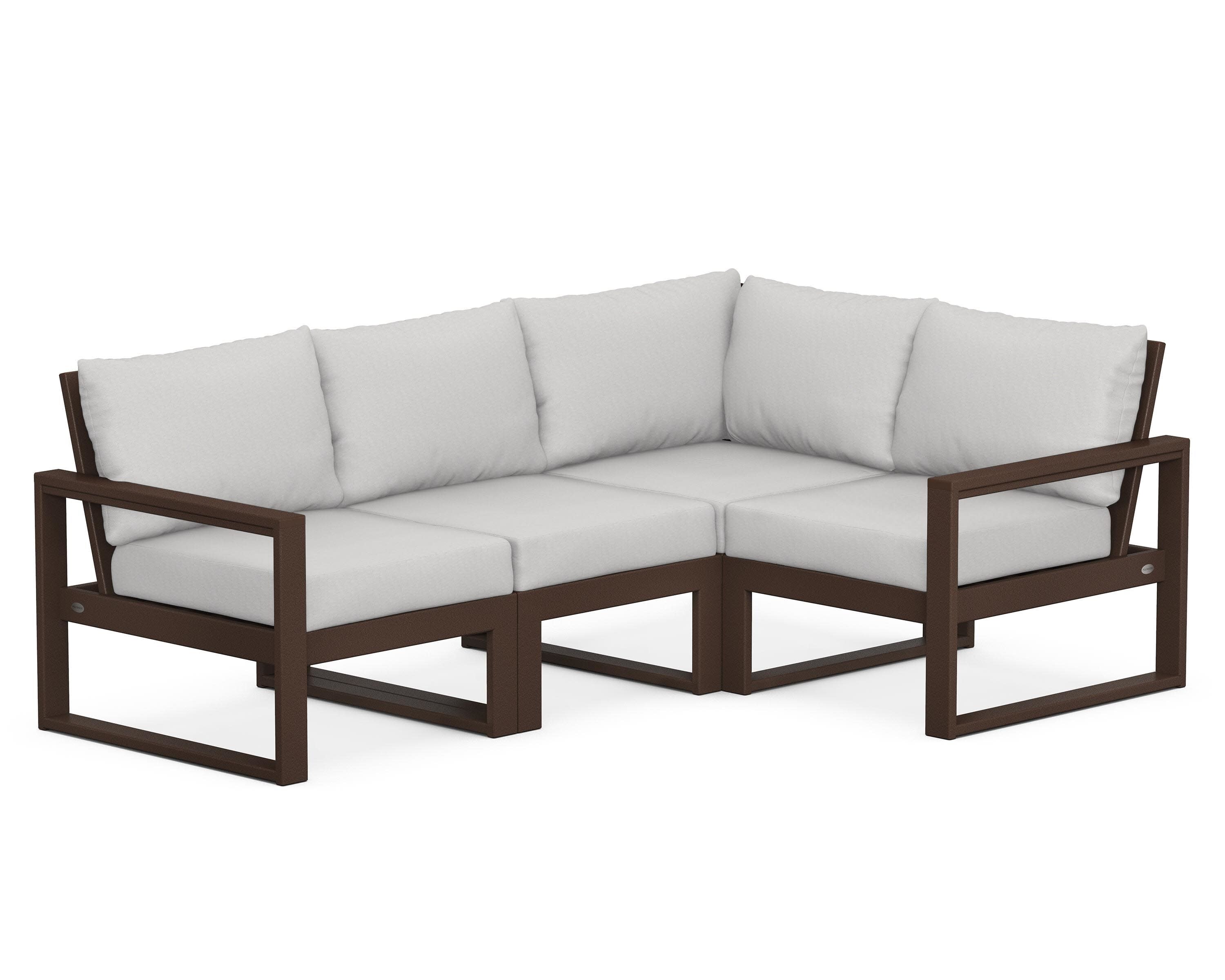 EDGE 4-Piece Modular Deep Seating Set in Mahogany / Diamond in the Rough