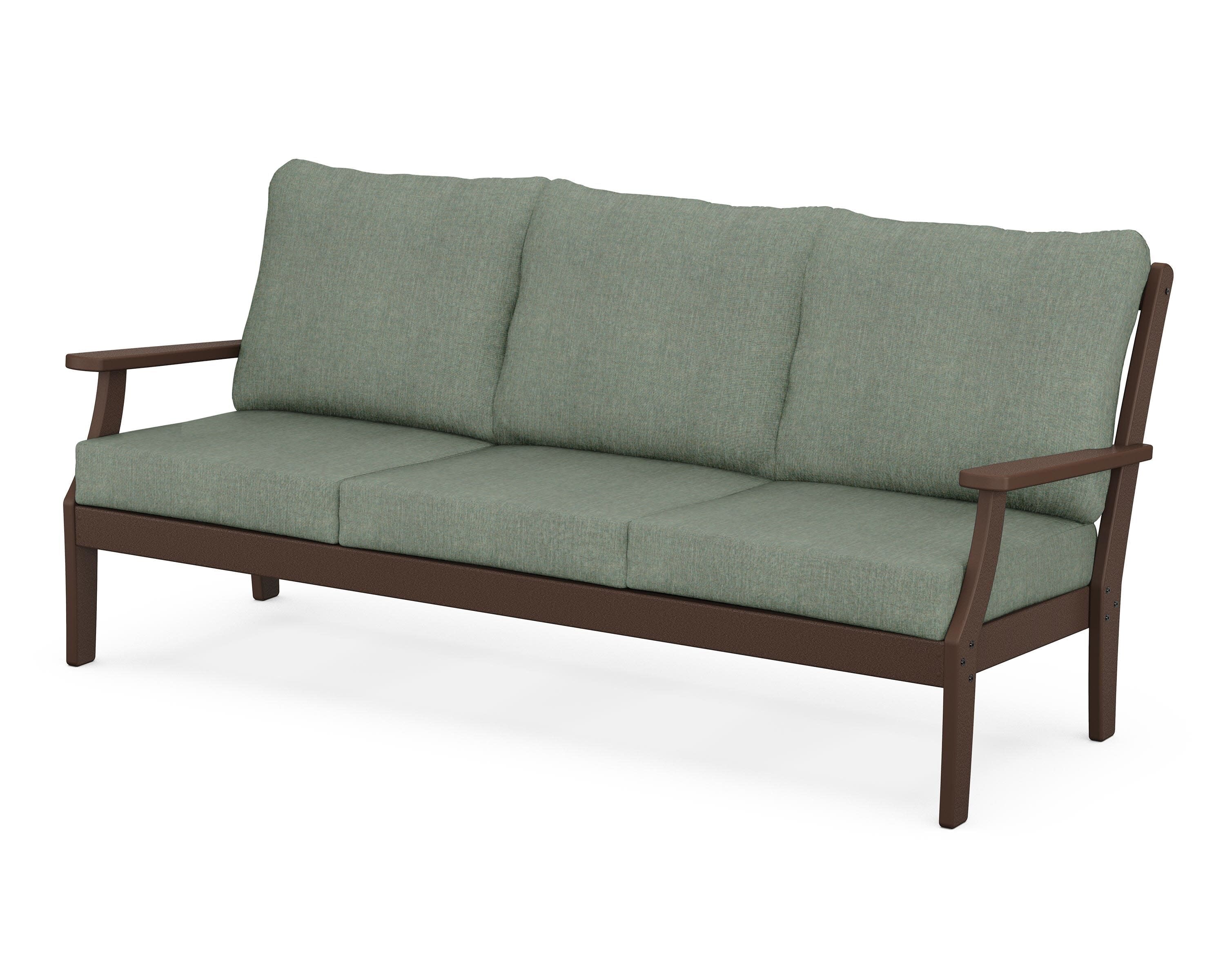 Braxton Deep Seating Sofa in Mahogany / Cast Sage