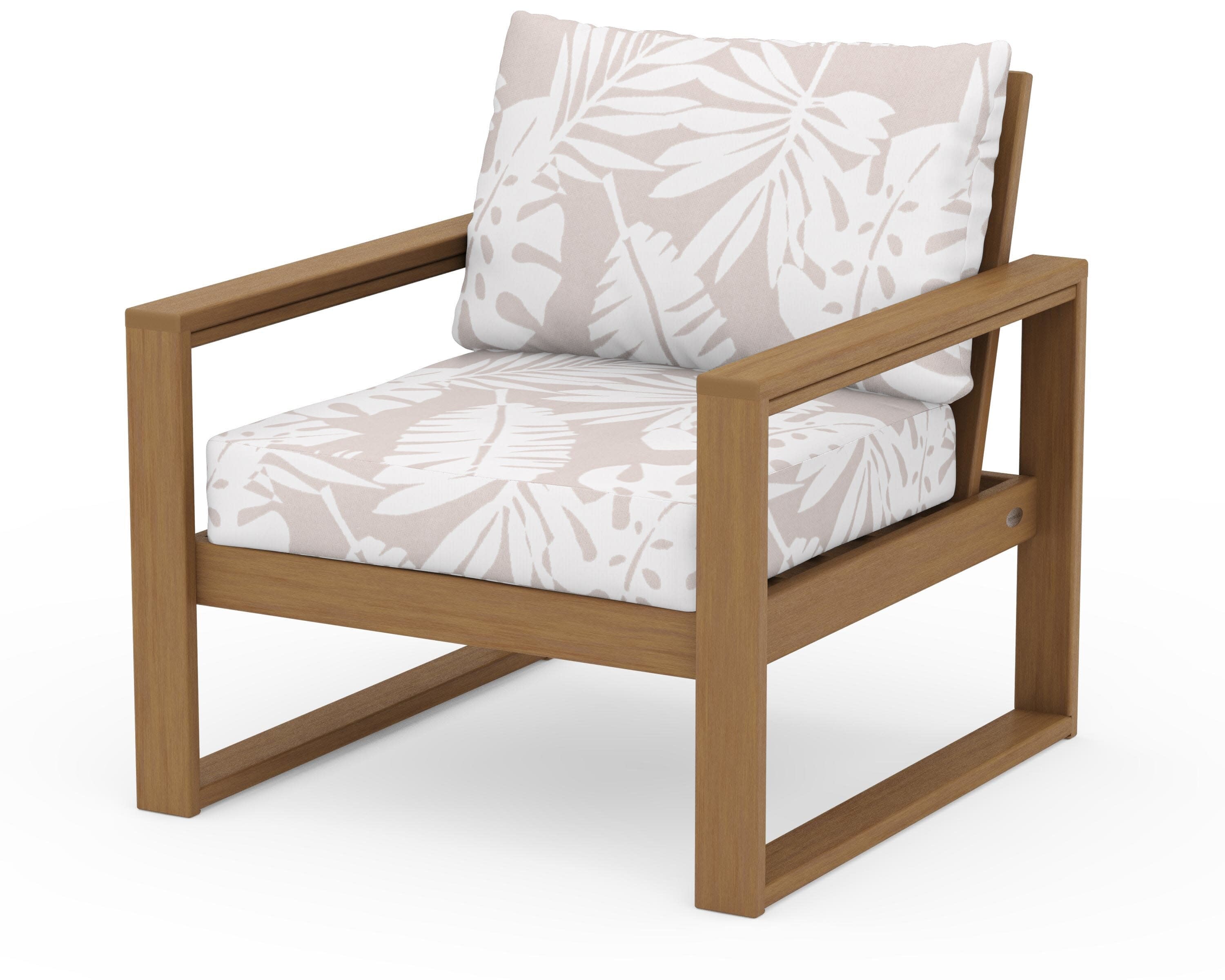 EDGE Club Chair in Natural / Leaf Dune Burlap