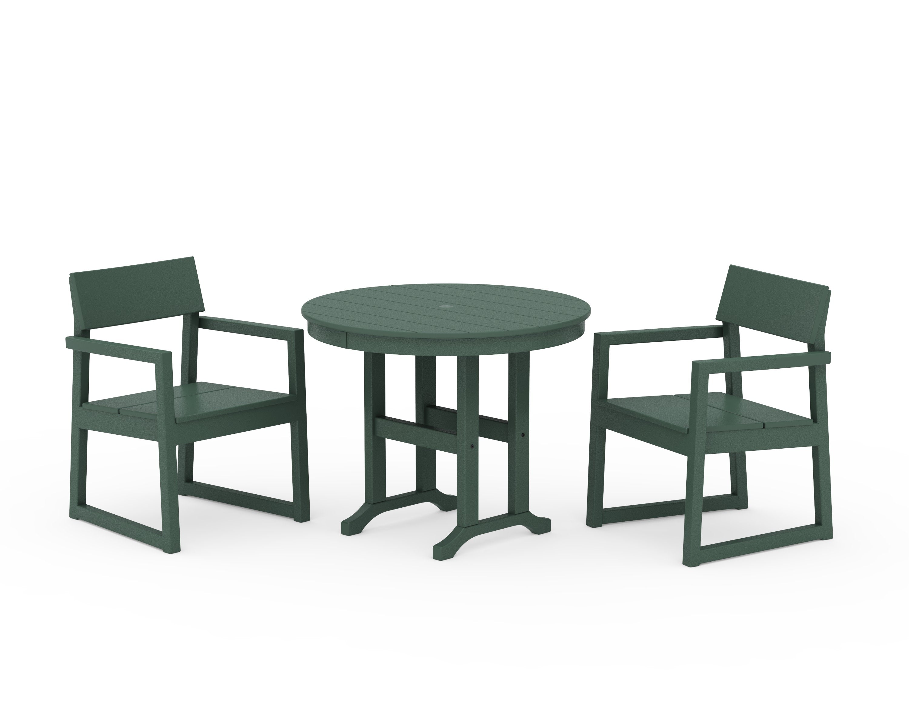 EDGE 3-Piece Round Dining Set in Green