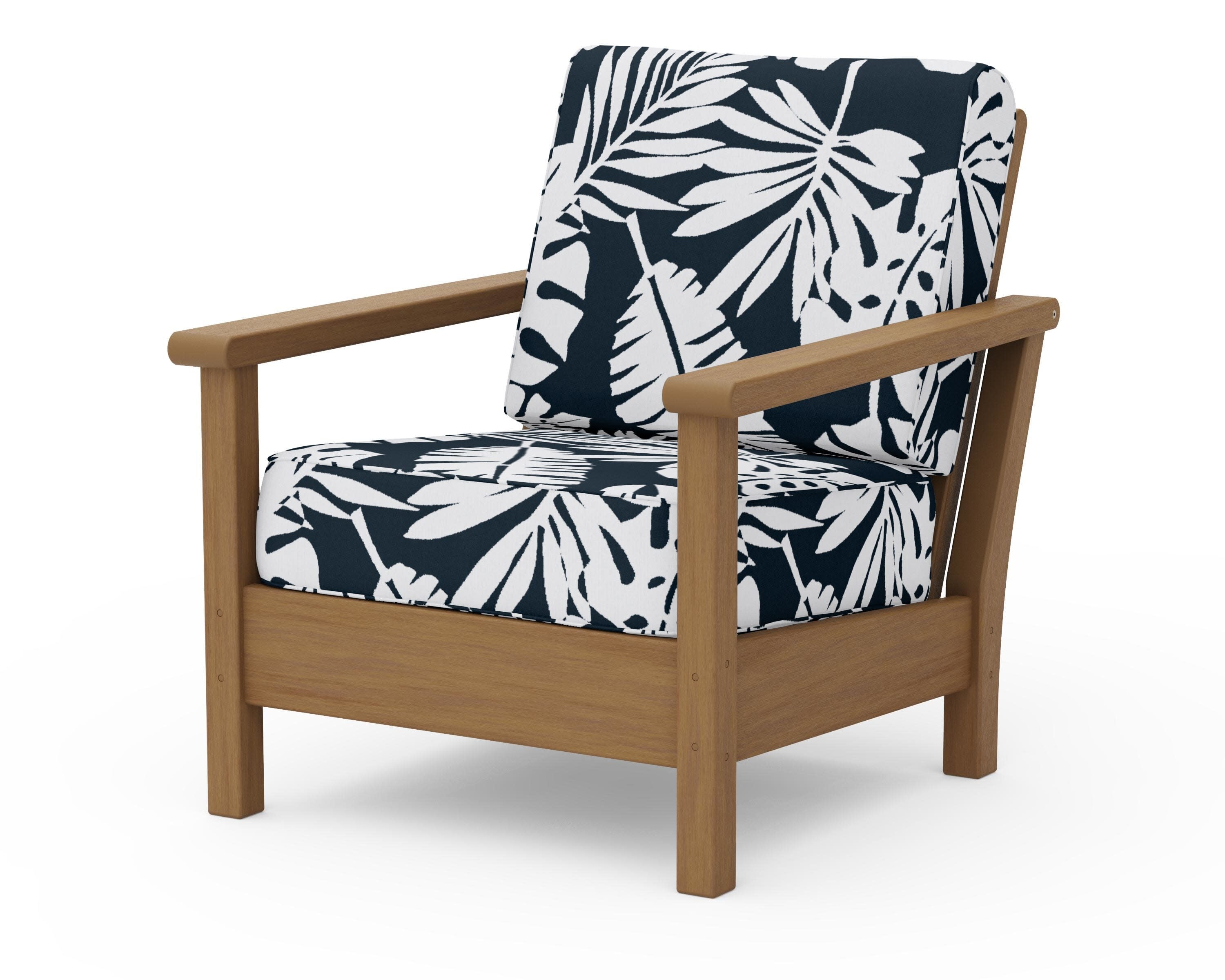 Harbour Deep Seating Chair in Natural / Leaf Marine Indigo
