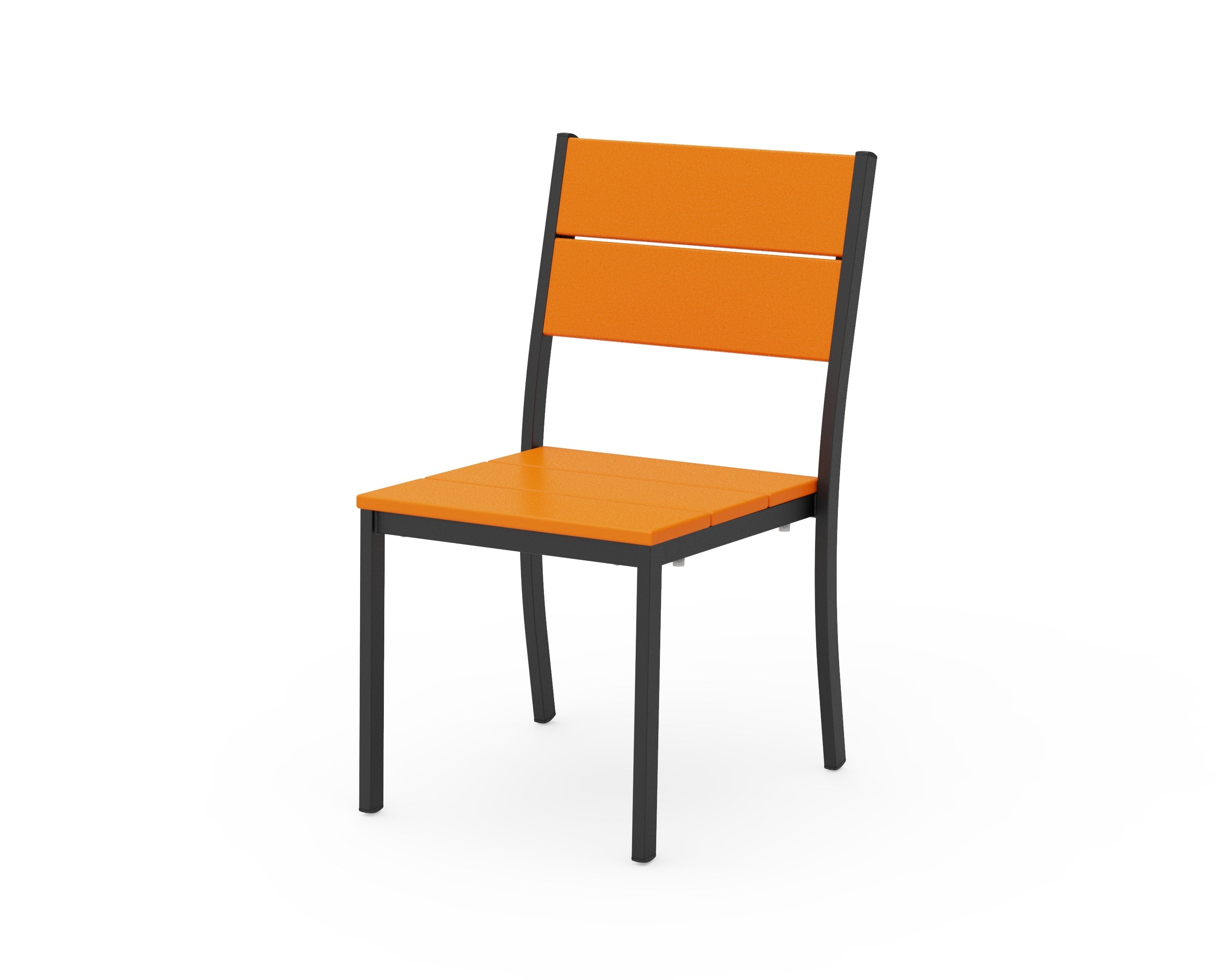 Main Street Stacking Dining Side Chair in Black / Tangerine