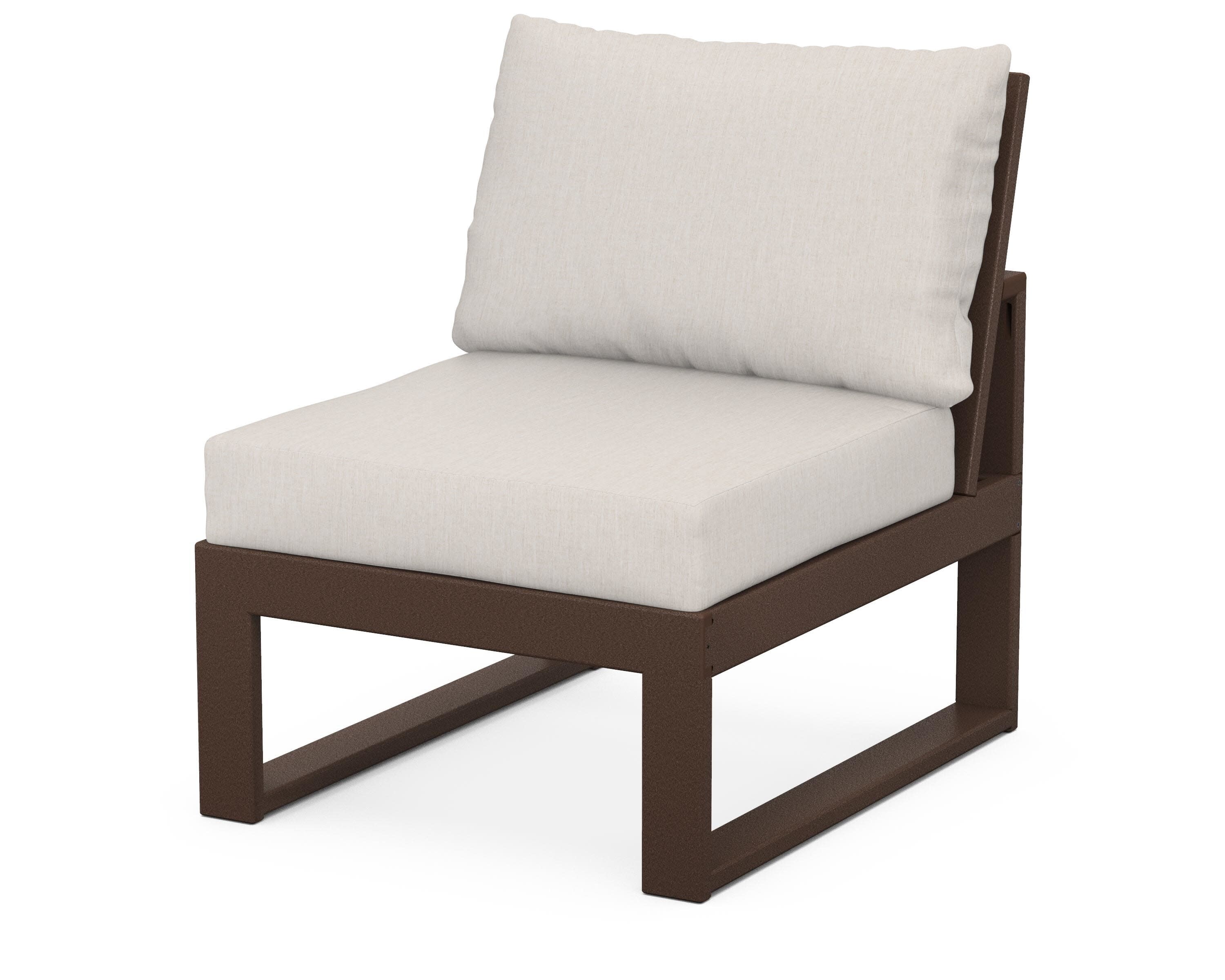 Modular Armless Chair in Mahogany / Cast Ash