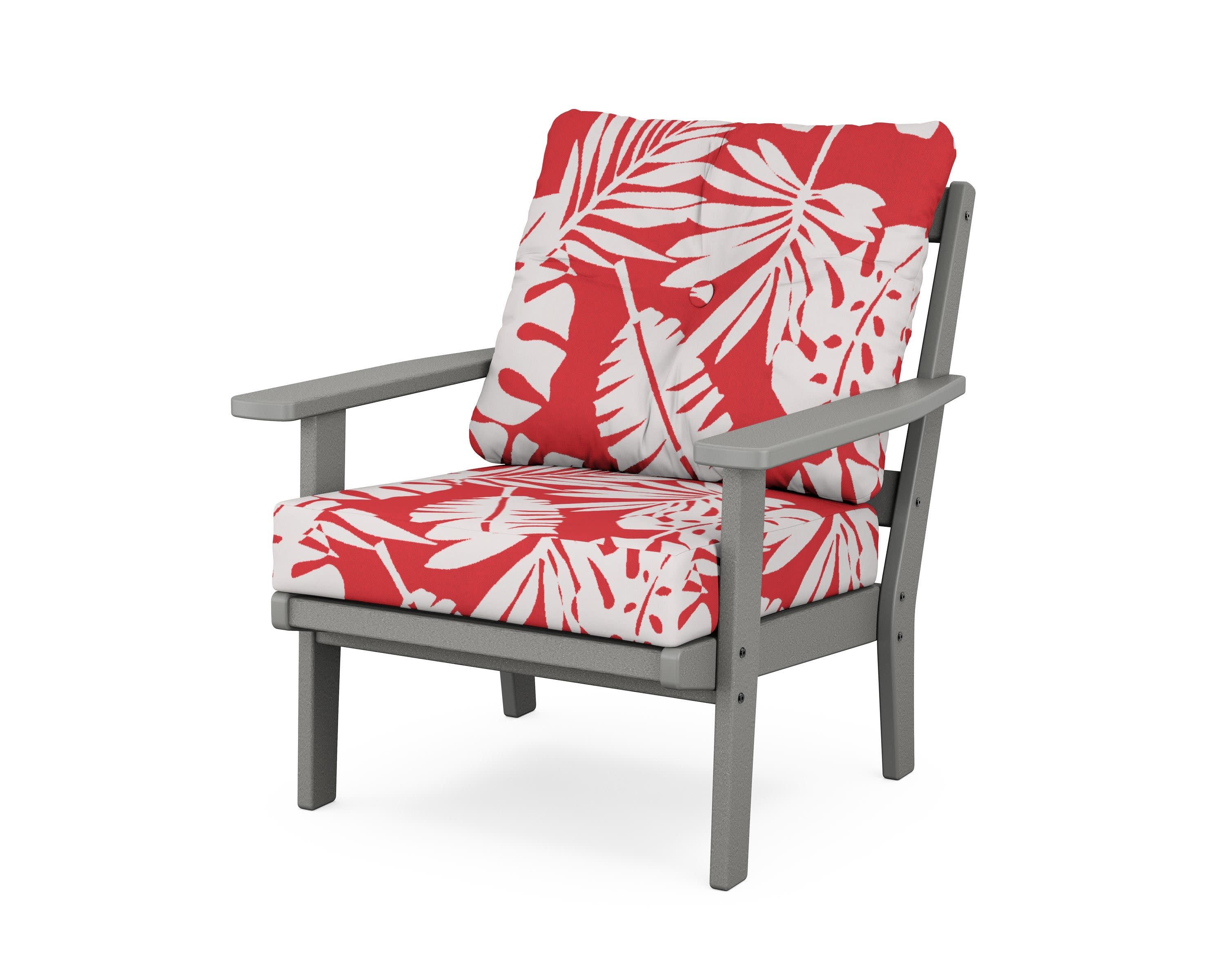 Oxford Deep Seating Chair in Slate Grey / Leaf Crimson