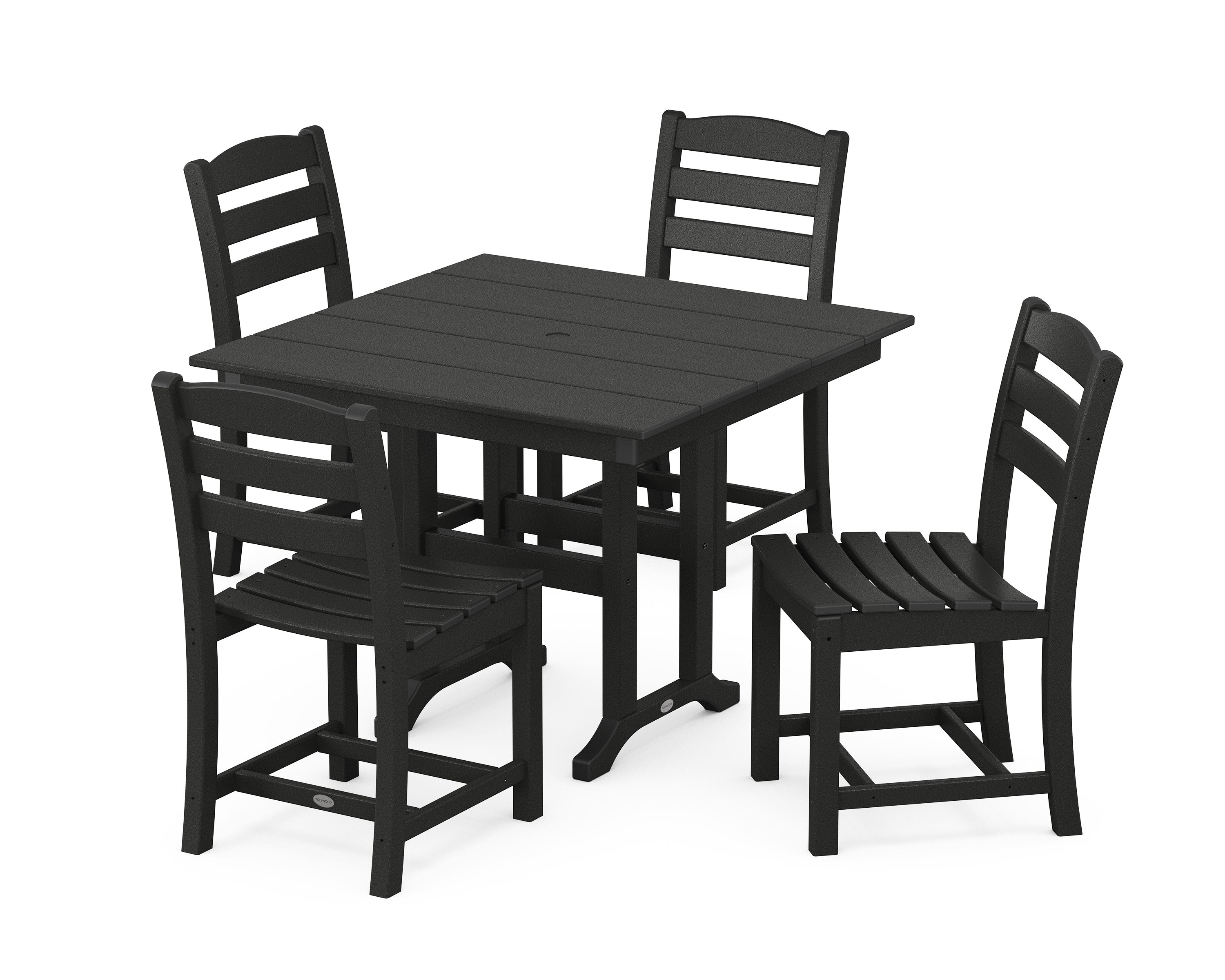 La Casa Caf Side Chair 5-Piece Farmhouse Dining Set in Black