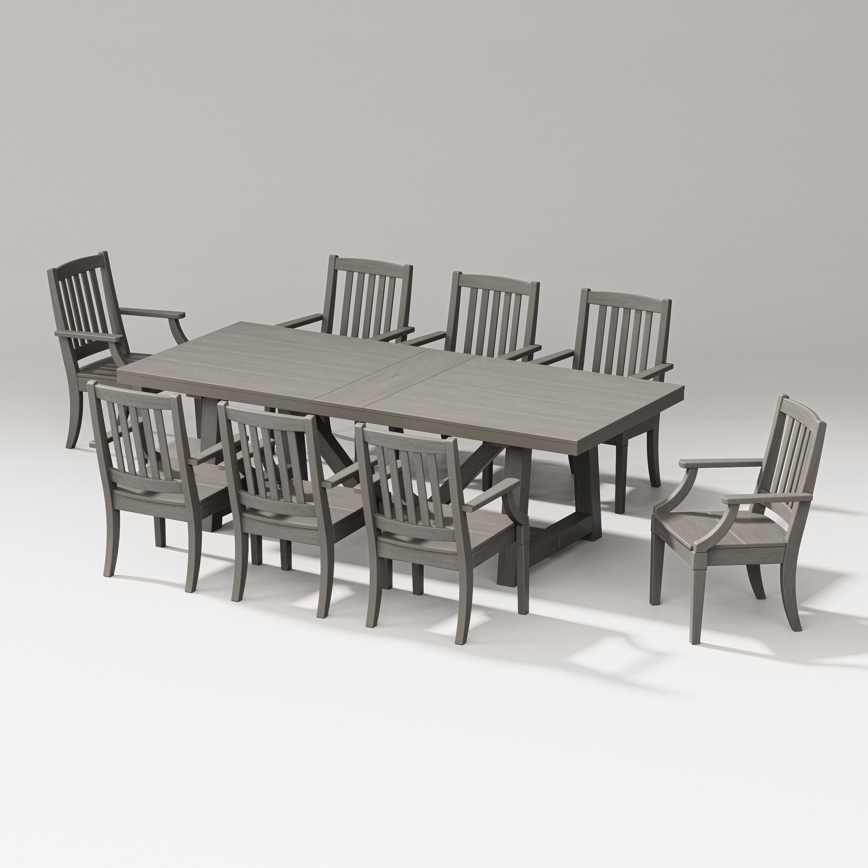 Estate 9-Piece A-Frame Table Dining Set in Driftwood
