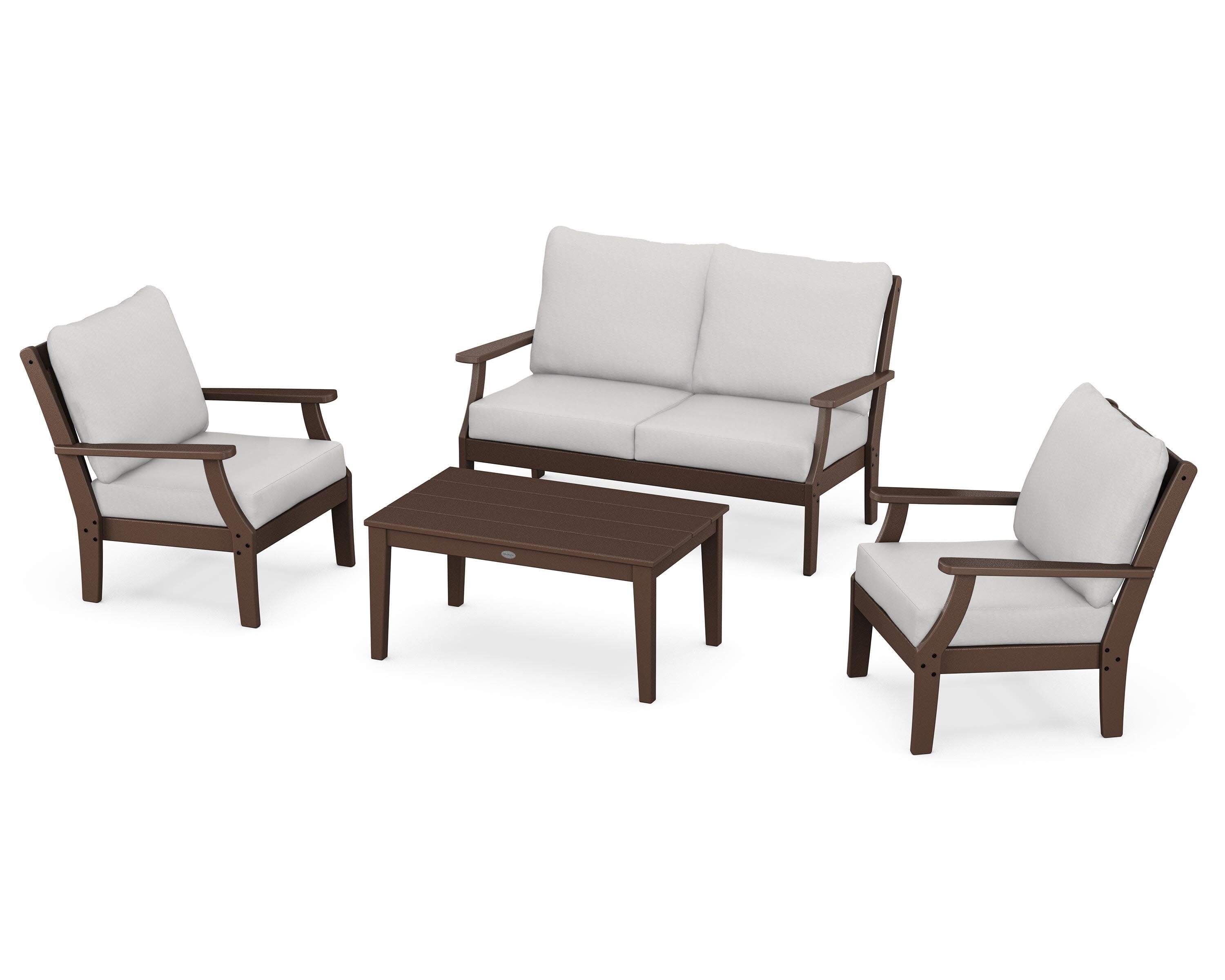 Braxton 4-Piece Deep Seating Chair Set in Mahogany / Diamond in the Rough