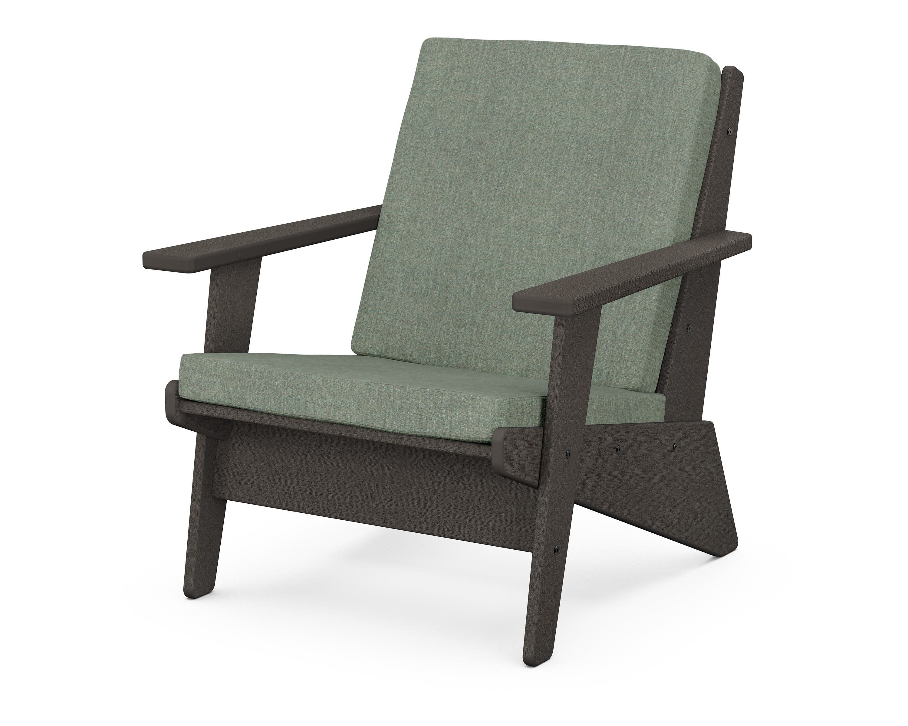Riviera Modern Lounge Chair in Vintage Coffee / Cast Sage
