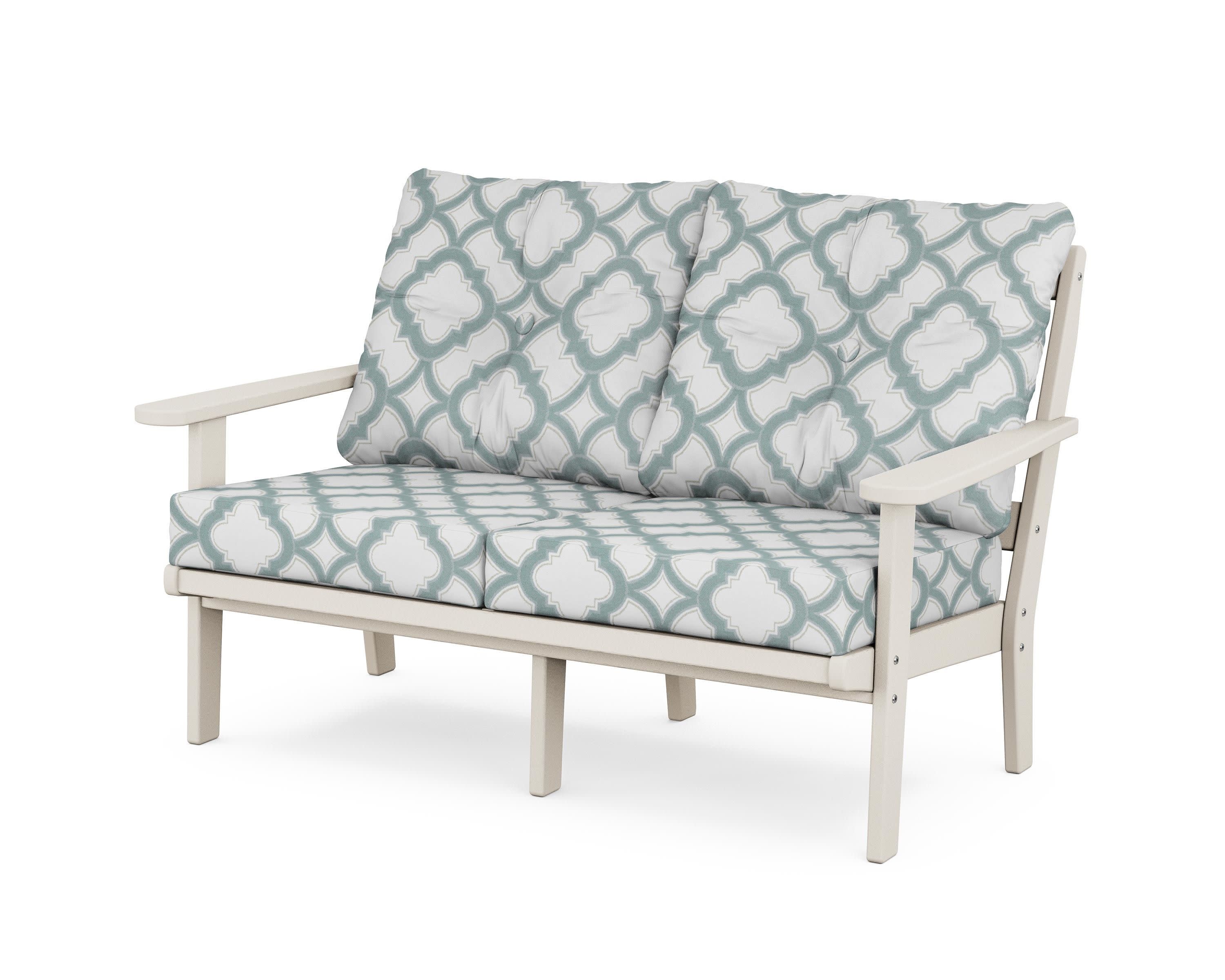 Mission Deep SeatingLoveseat in Sand / Trellis Glacier Spa