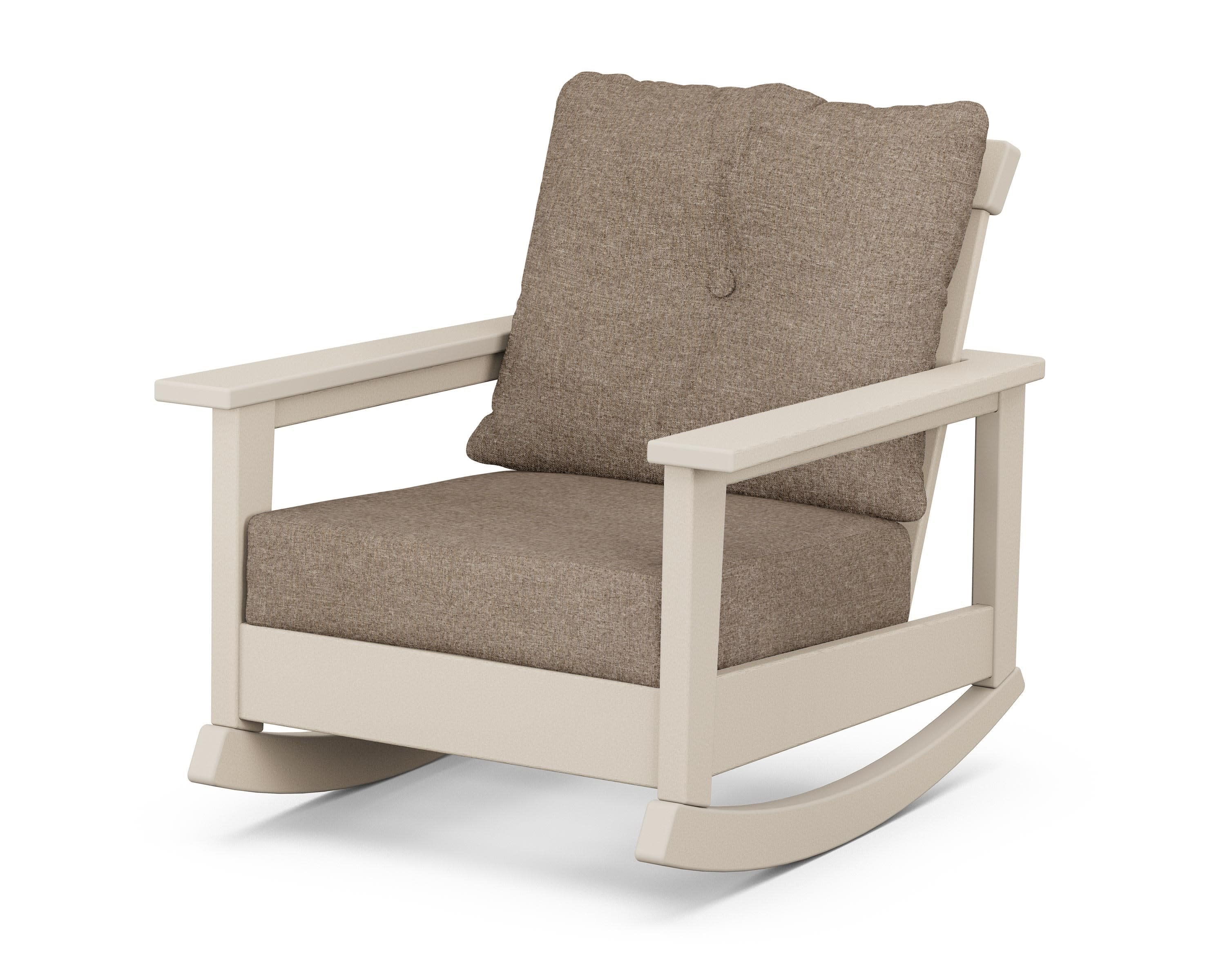 Prescott Deep Seating Rocking Chair in Sand / Spiced Burlap