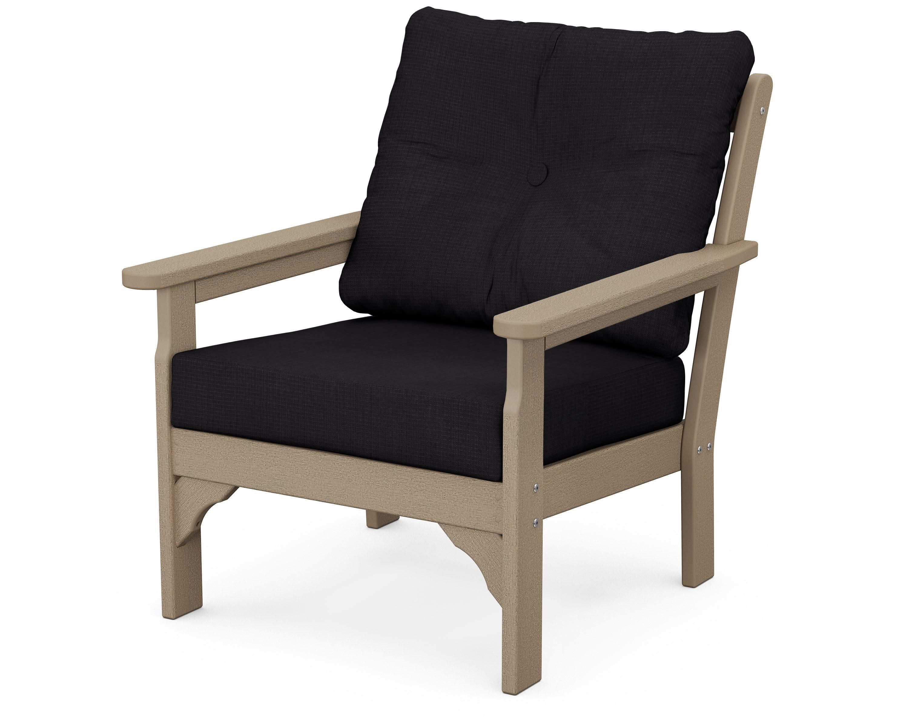 Vineyard Deep Seating Chair in Vintage Sahara / Midnight Linen