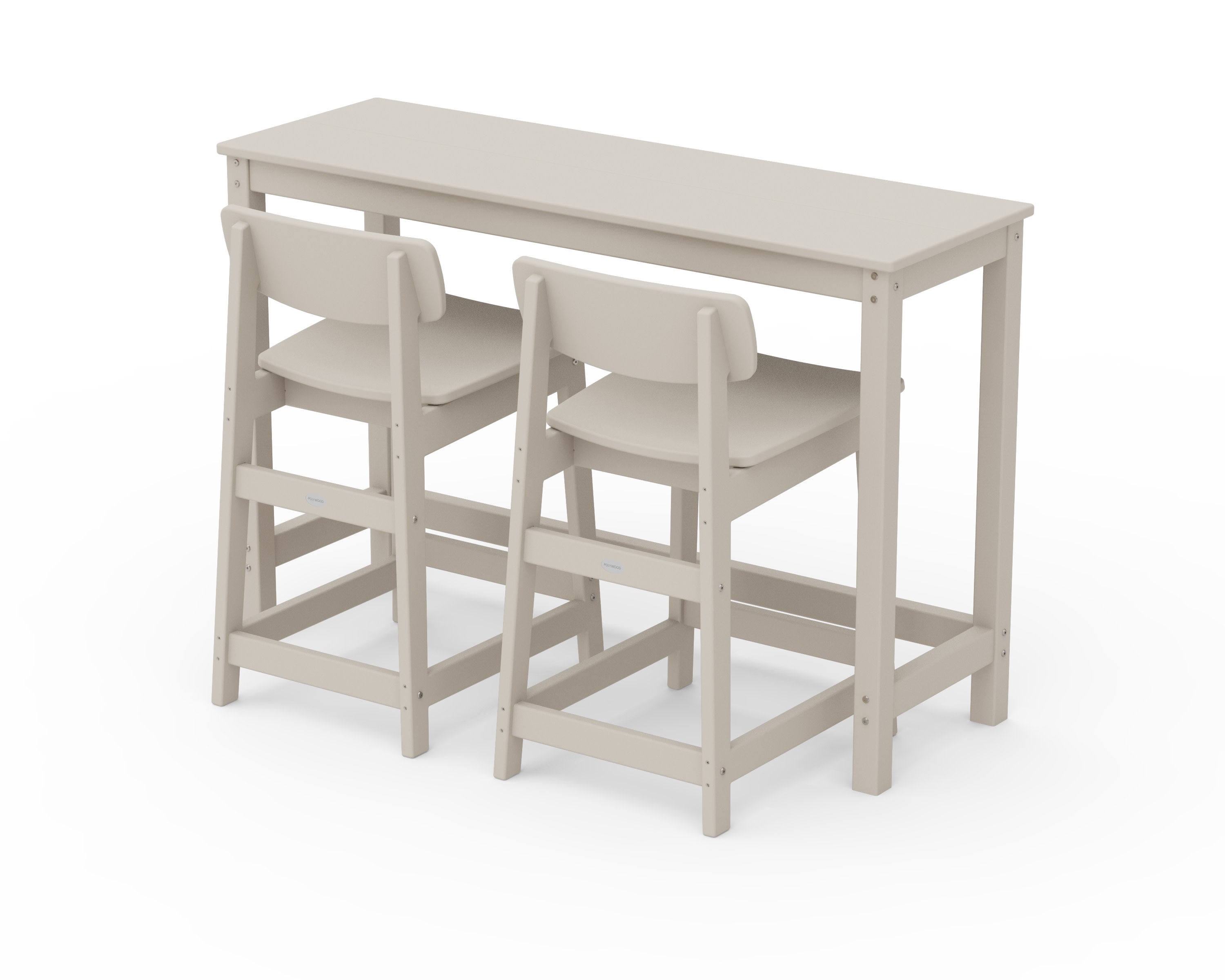 Modern Studio Urban Lowback Counter Chair 3-Piece Balcony Set in Sand