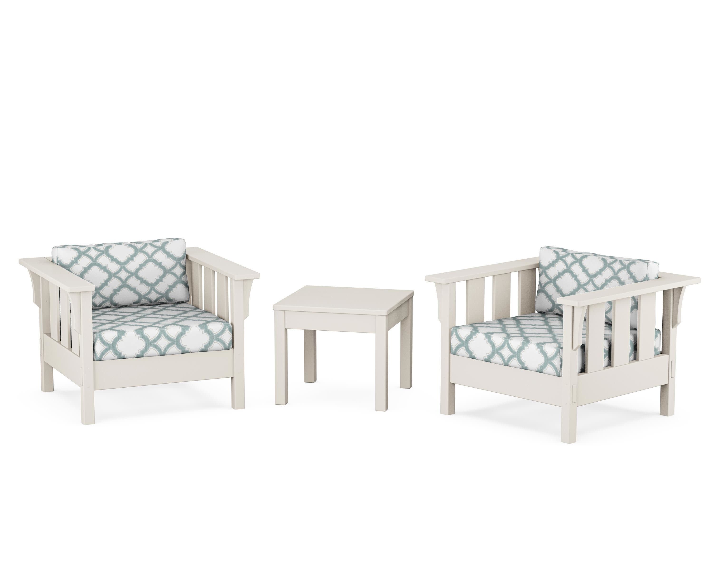 Acadia 3-Piece Deep Seating Set in Sand / Trellis Glacier Spa
