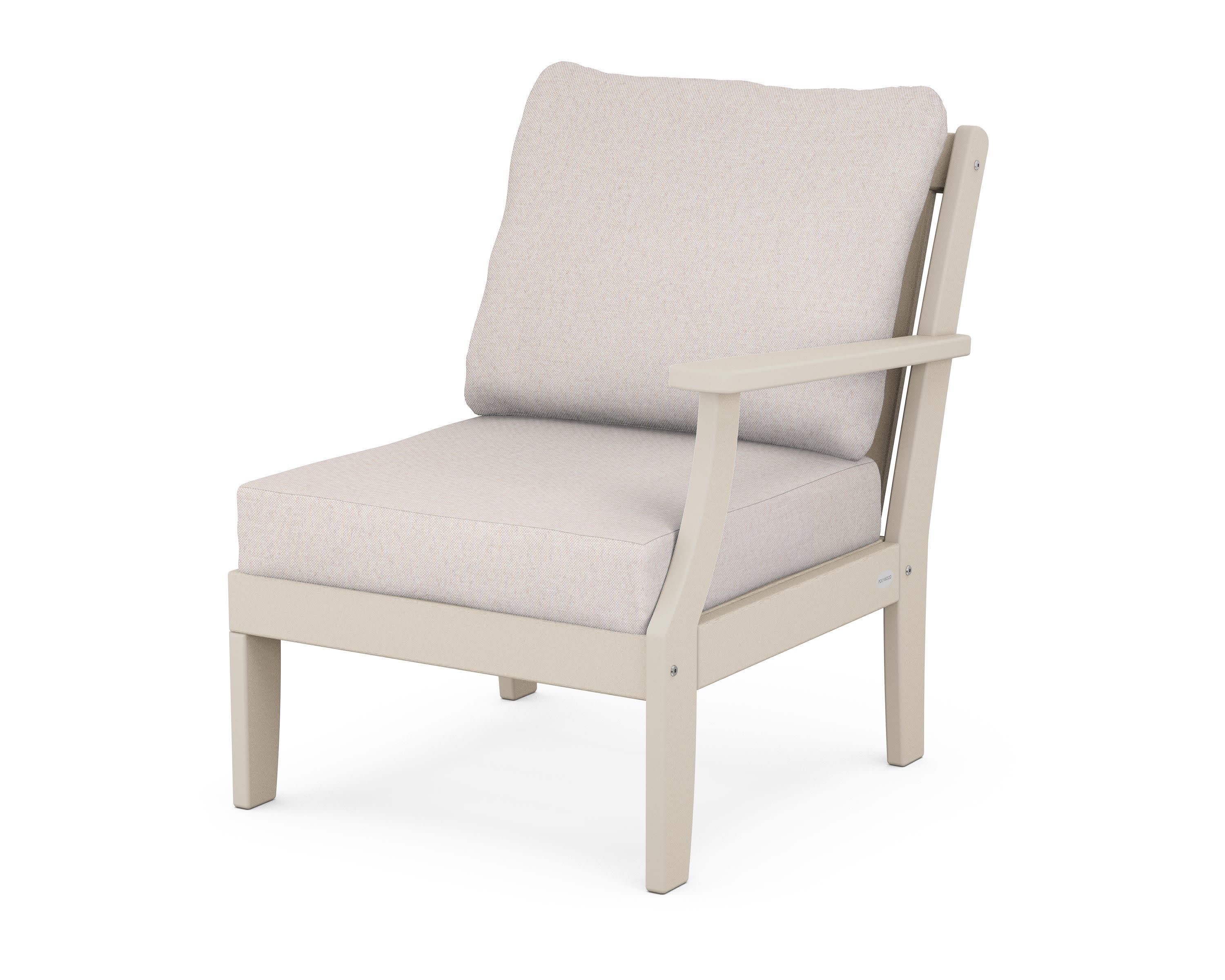 Braxton Modular Right Arm Chair in Sand / Dune Burlap