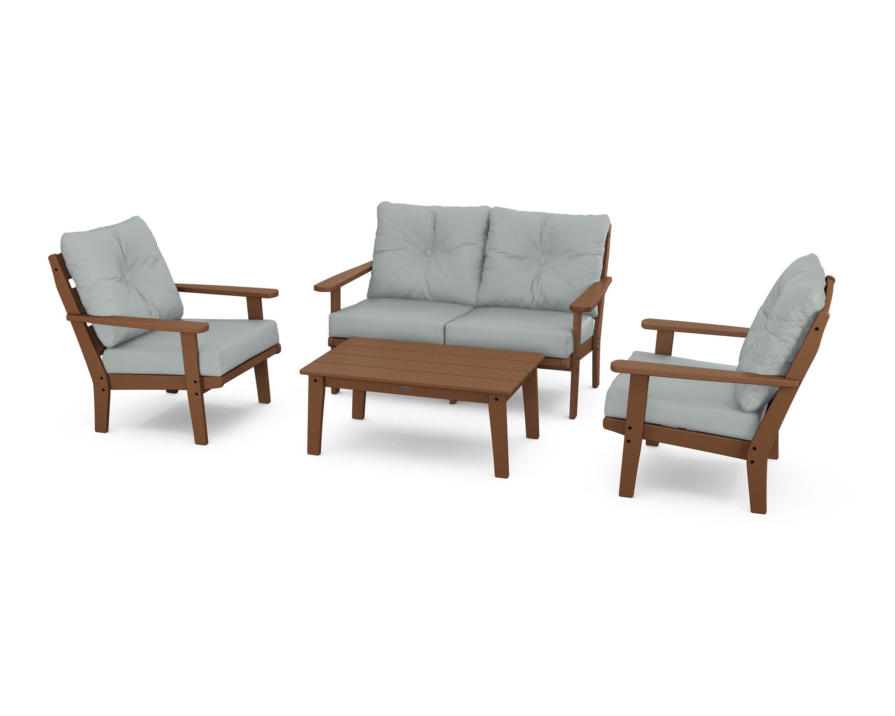 Lakeside 4-Piece Deep Seating Set in Teak / Spa