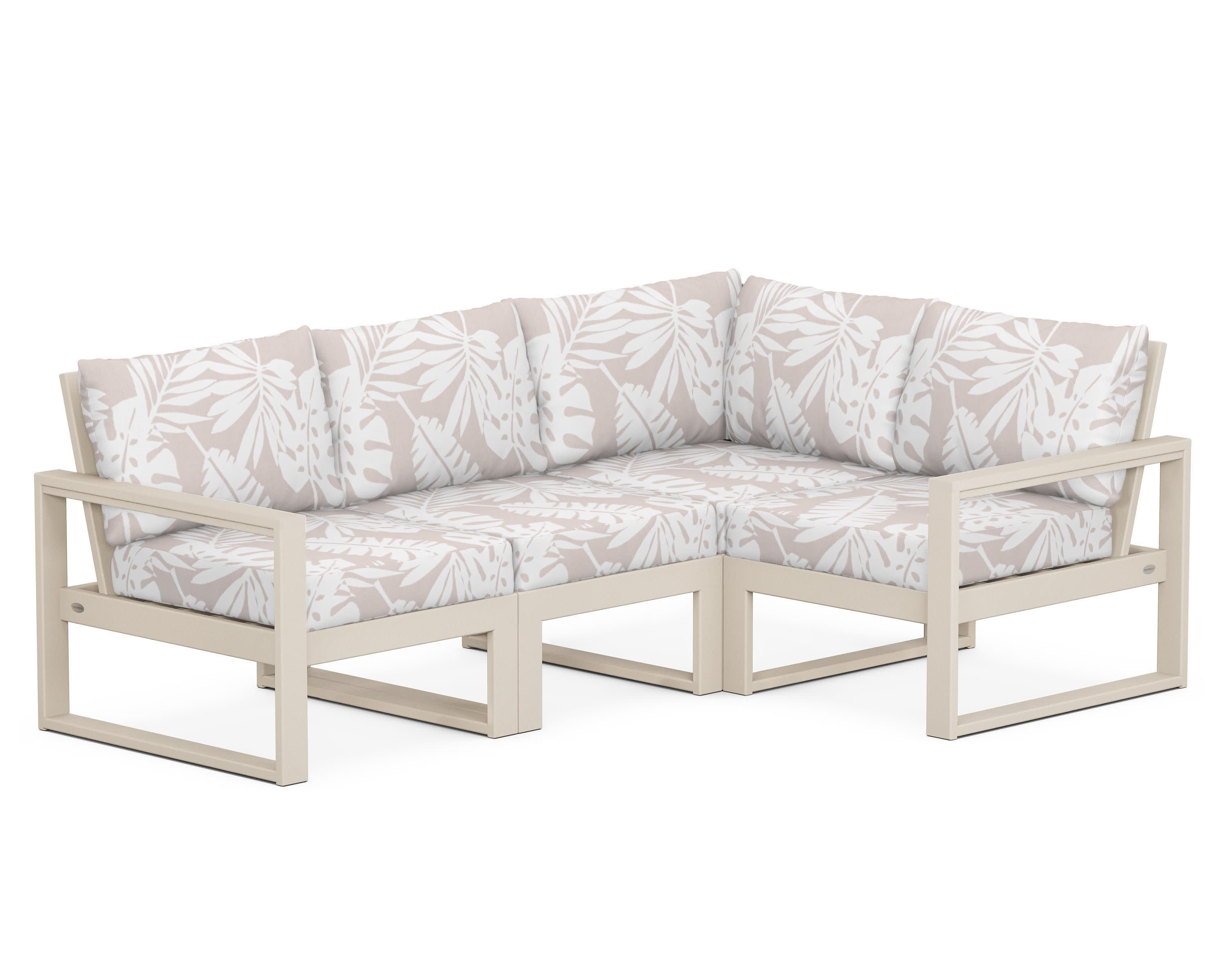 EDGE 4-Piece Modular Deep Seating Set in Sand / Leaf Dune Burlap