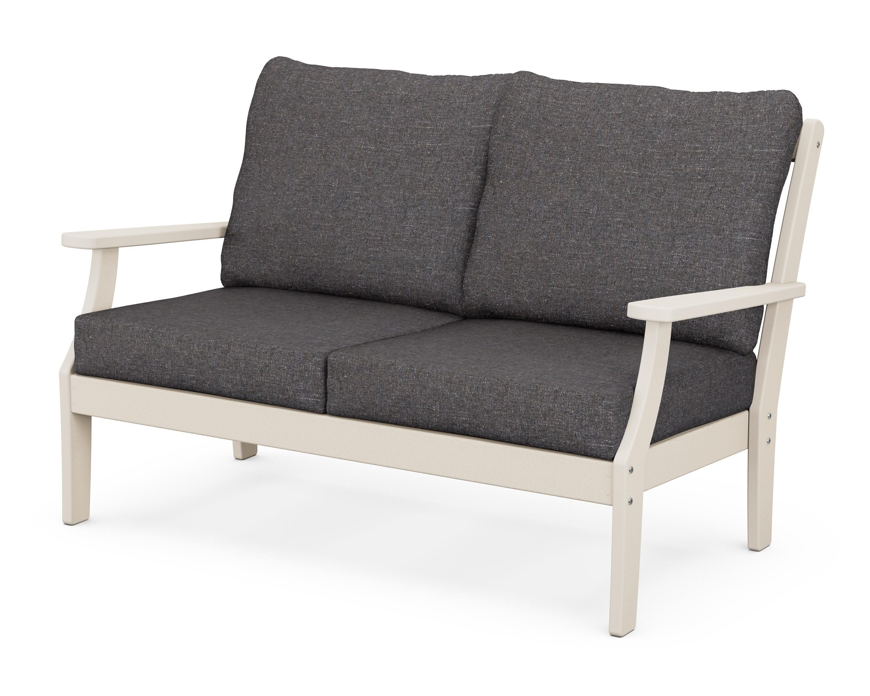 Braxton Deep Seating Loveseat in Sand / Ash Charcoal