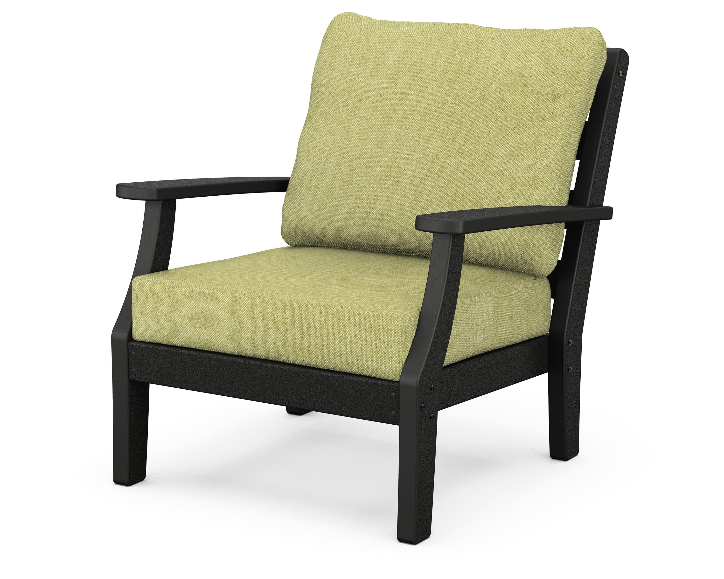 Chesapeake Deep Seating Chair in Black / Chartreuse Boucle