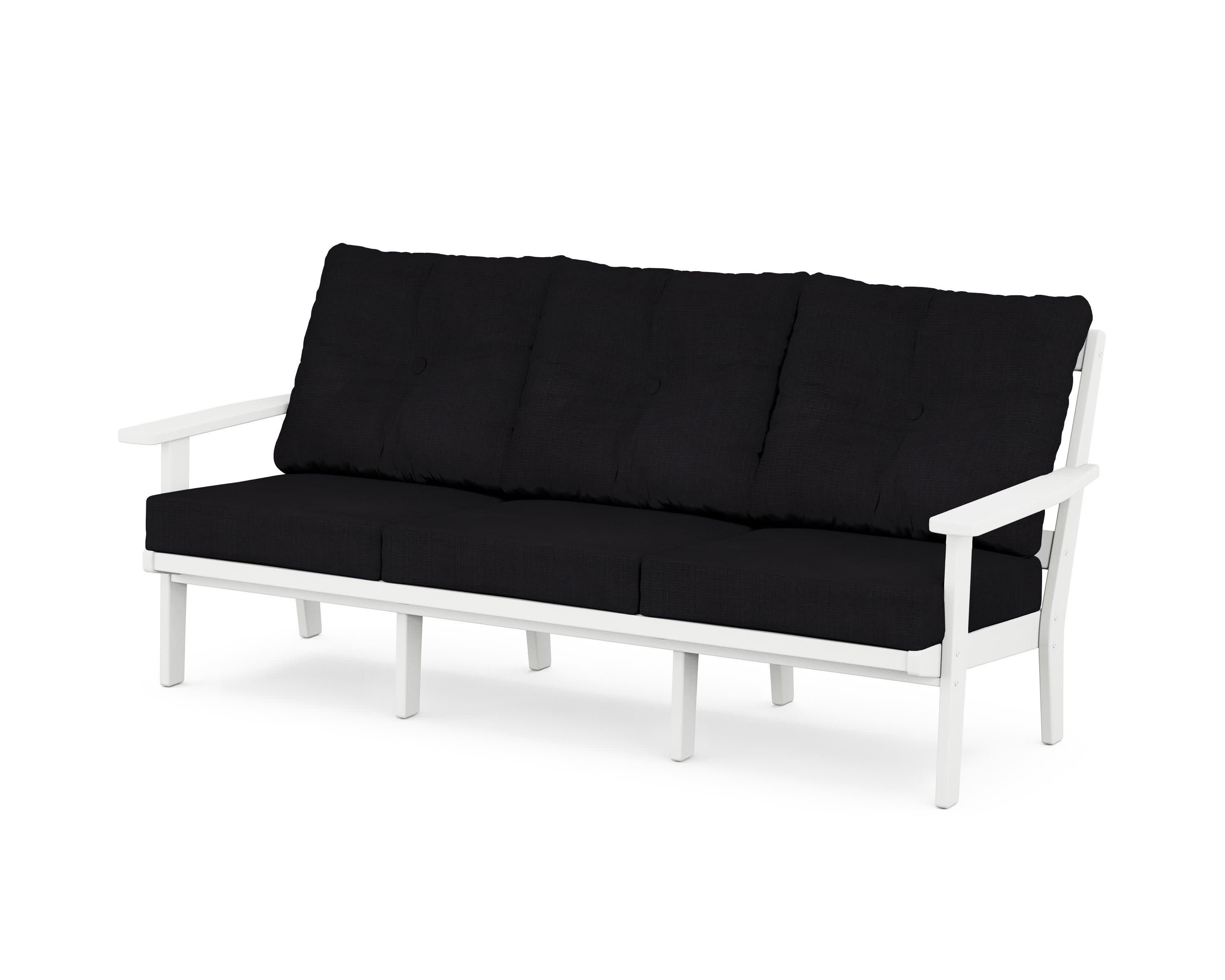 Oxford Deep Seating Sofa in White / Midnight Linen