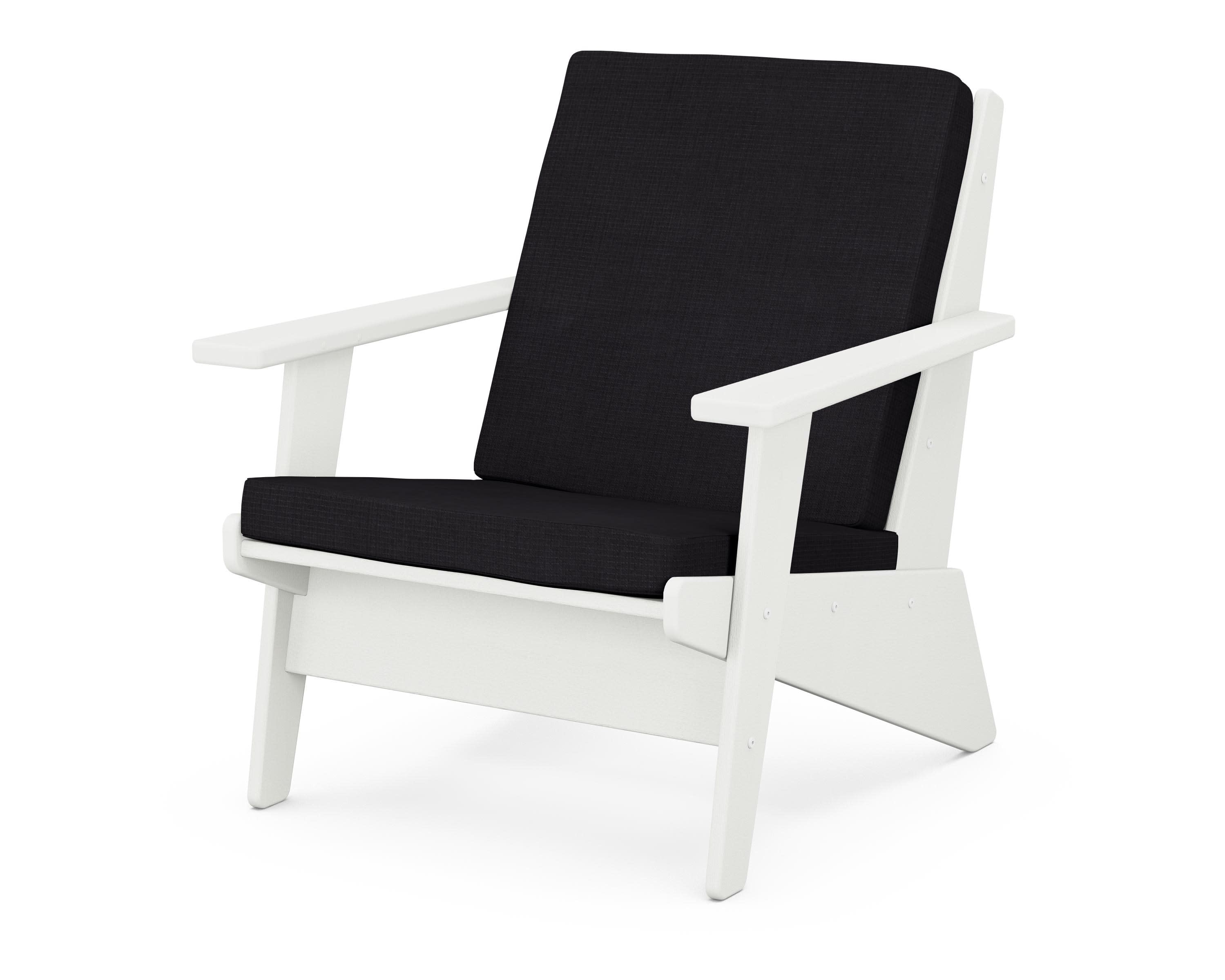 Riviera Modern Lounge Chair in Vintage White / Midnight Linen