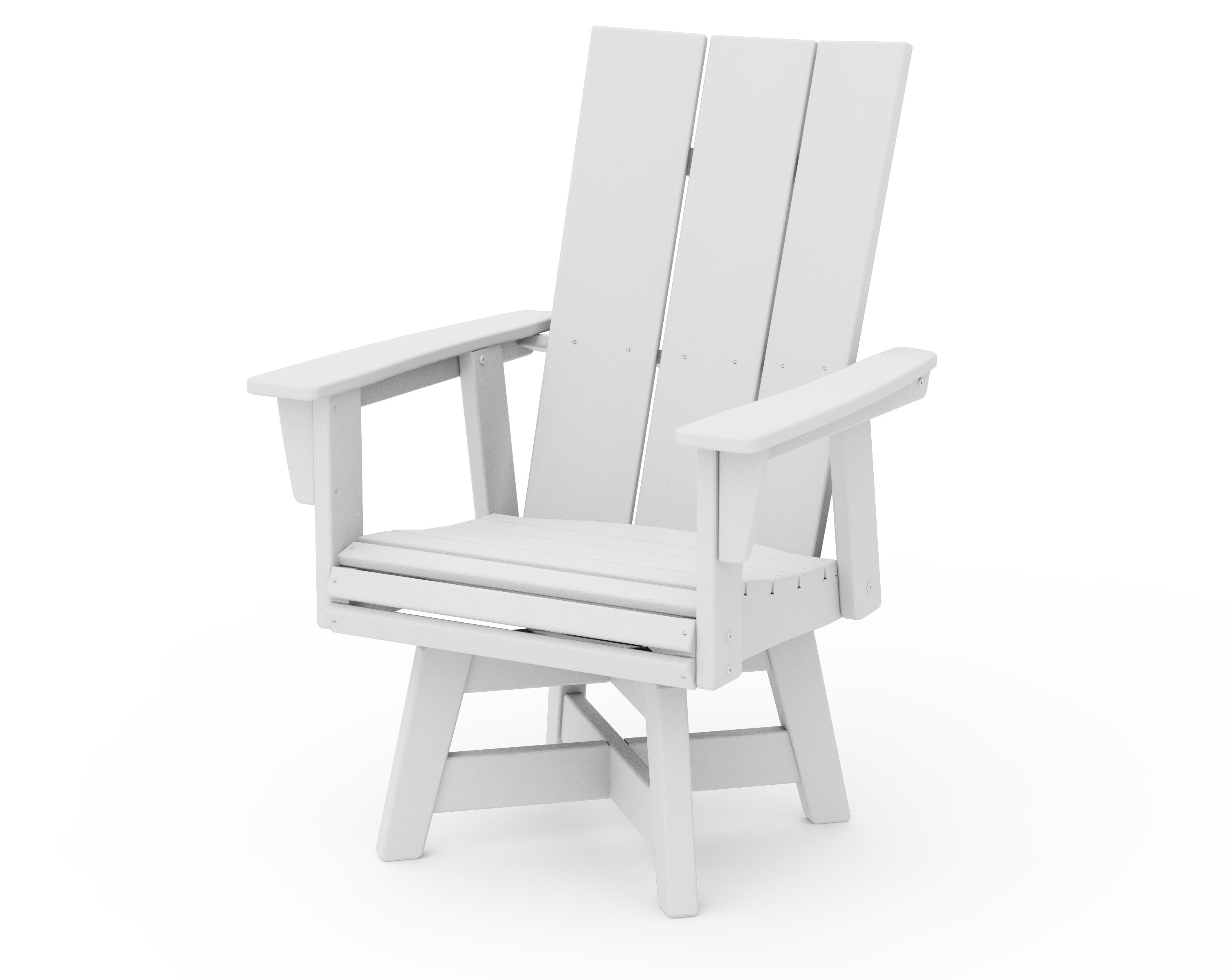 Modern Curveback Adirondack Swivel Dining Chair in Vintage White