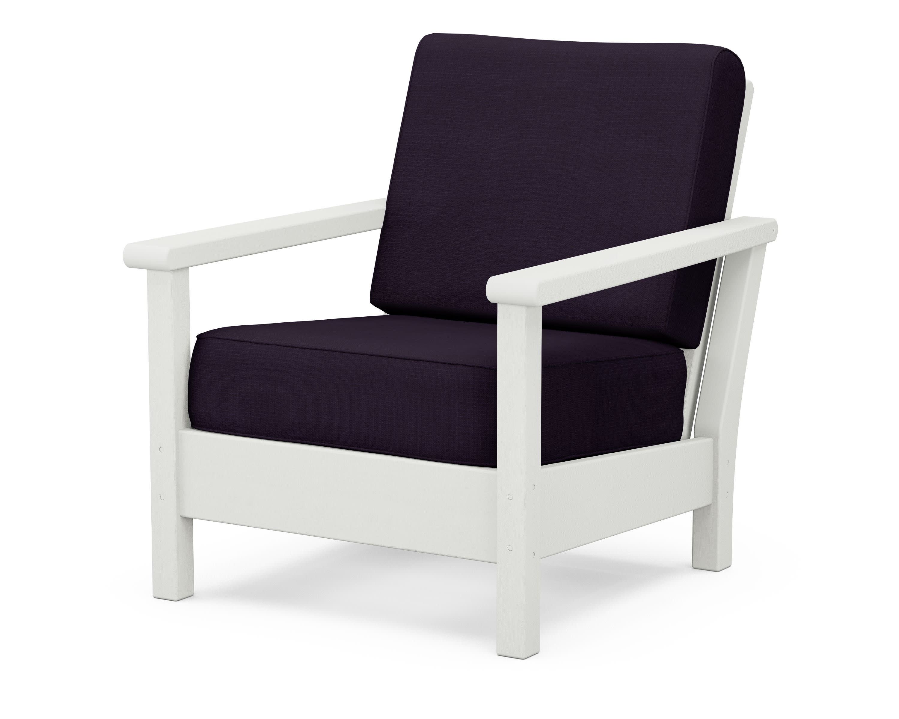 Harbour Deep Seating Chair in Vintage White / Navy Linen