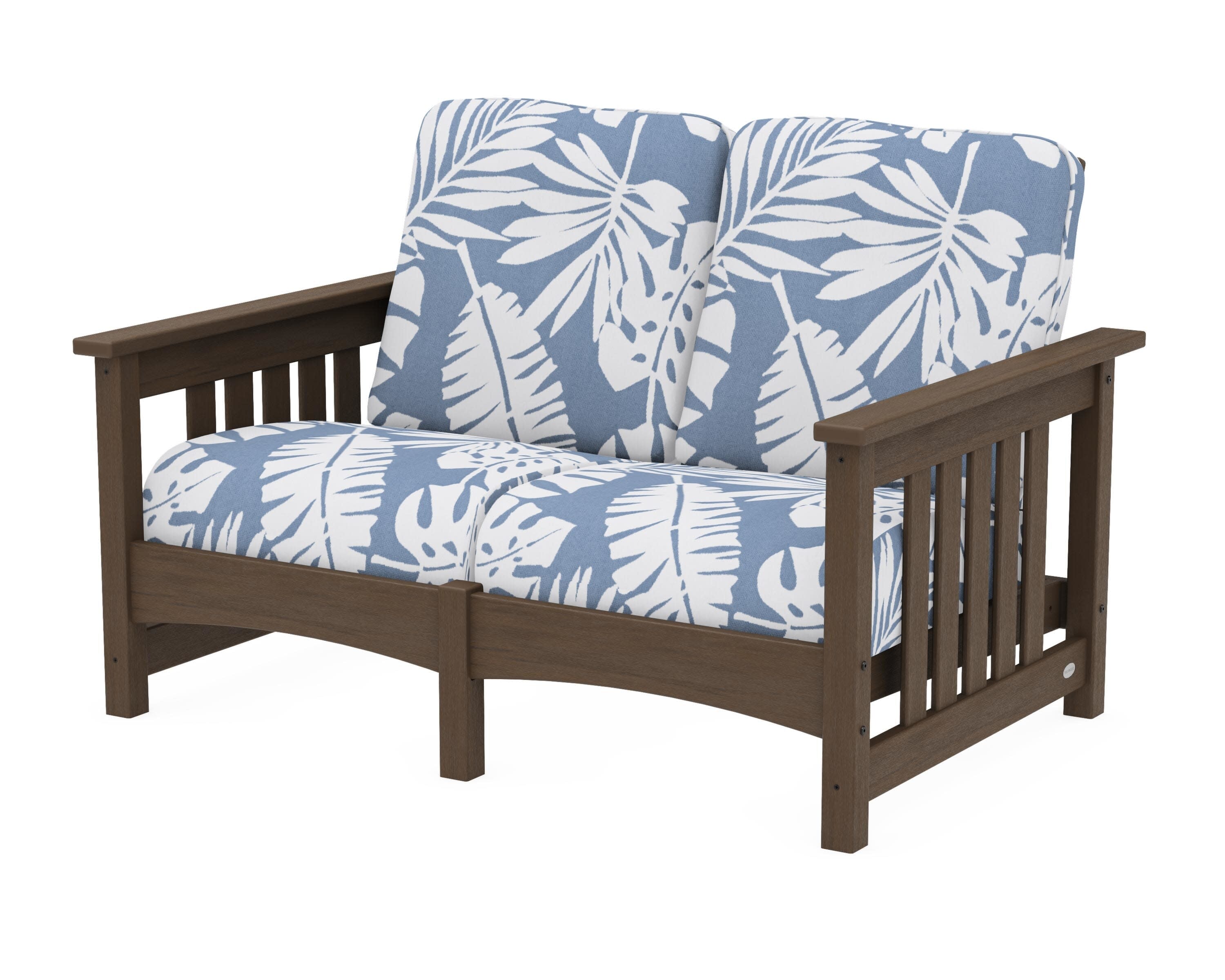 Club Mission Loveseat in Kona / Leaf Sky Blue