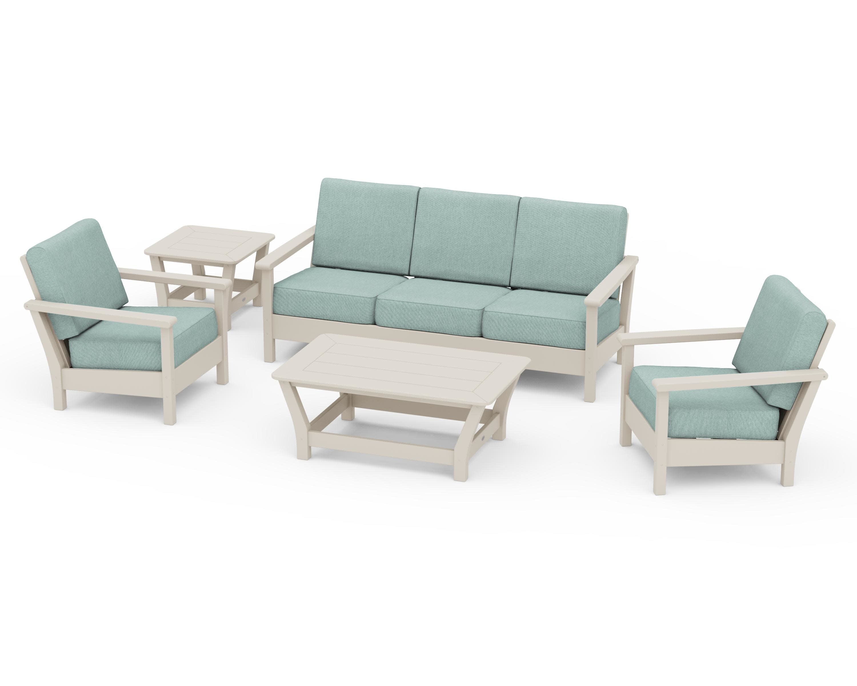 Harbour 5-Piece Deep Seating Set in Sand / Glacier Spa