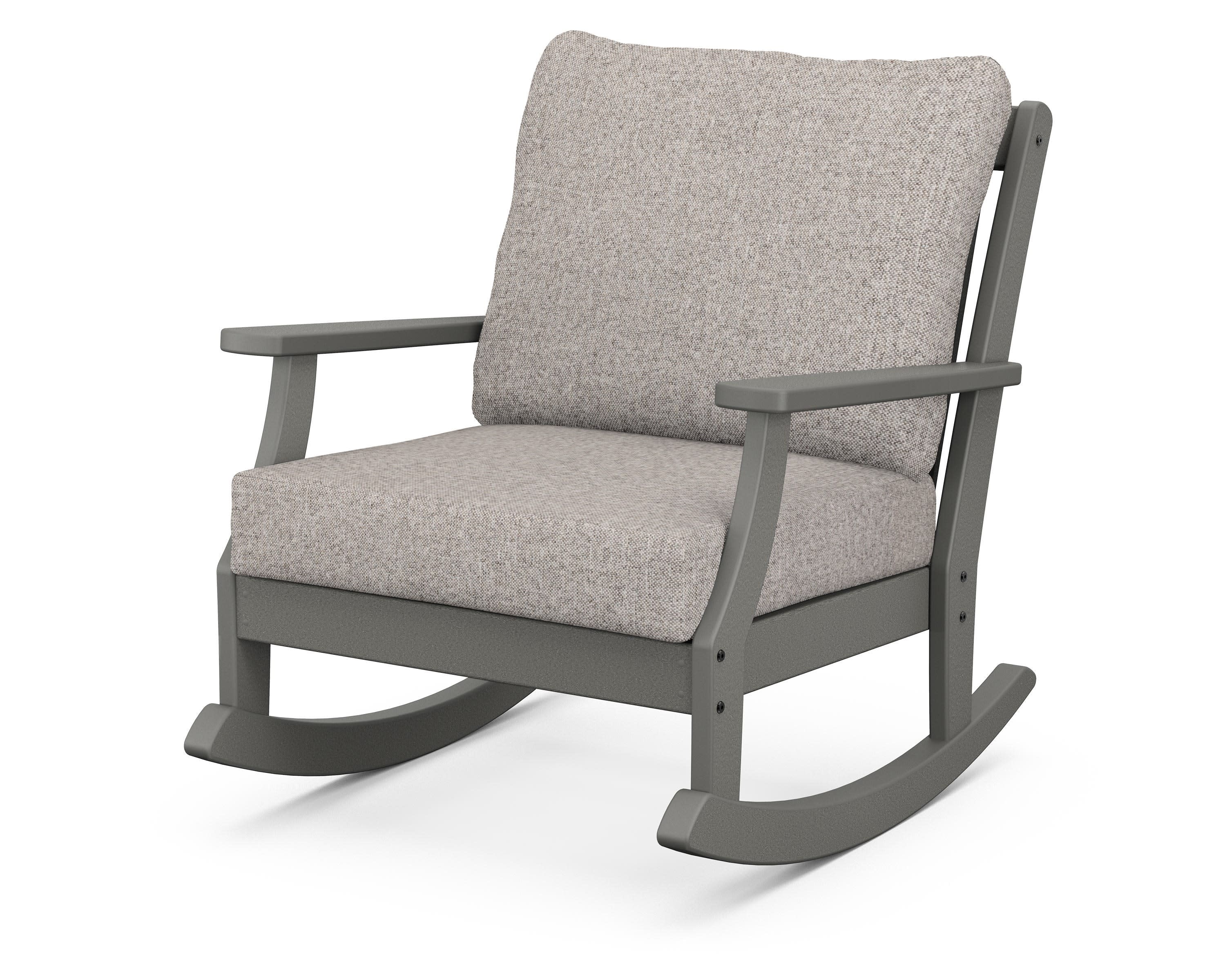 Braxton Deep Seating Rocking Chair in Slate Grey / Weathered Tweed